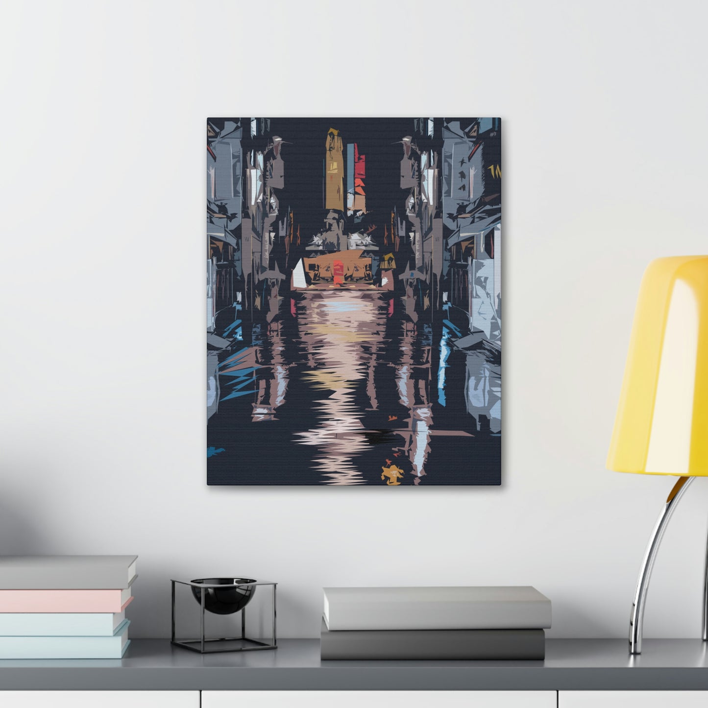 City Night Modern Abstract Classic Art Canvas Gallery Wraps