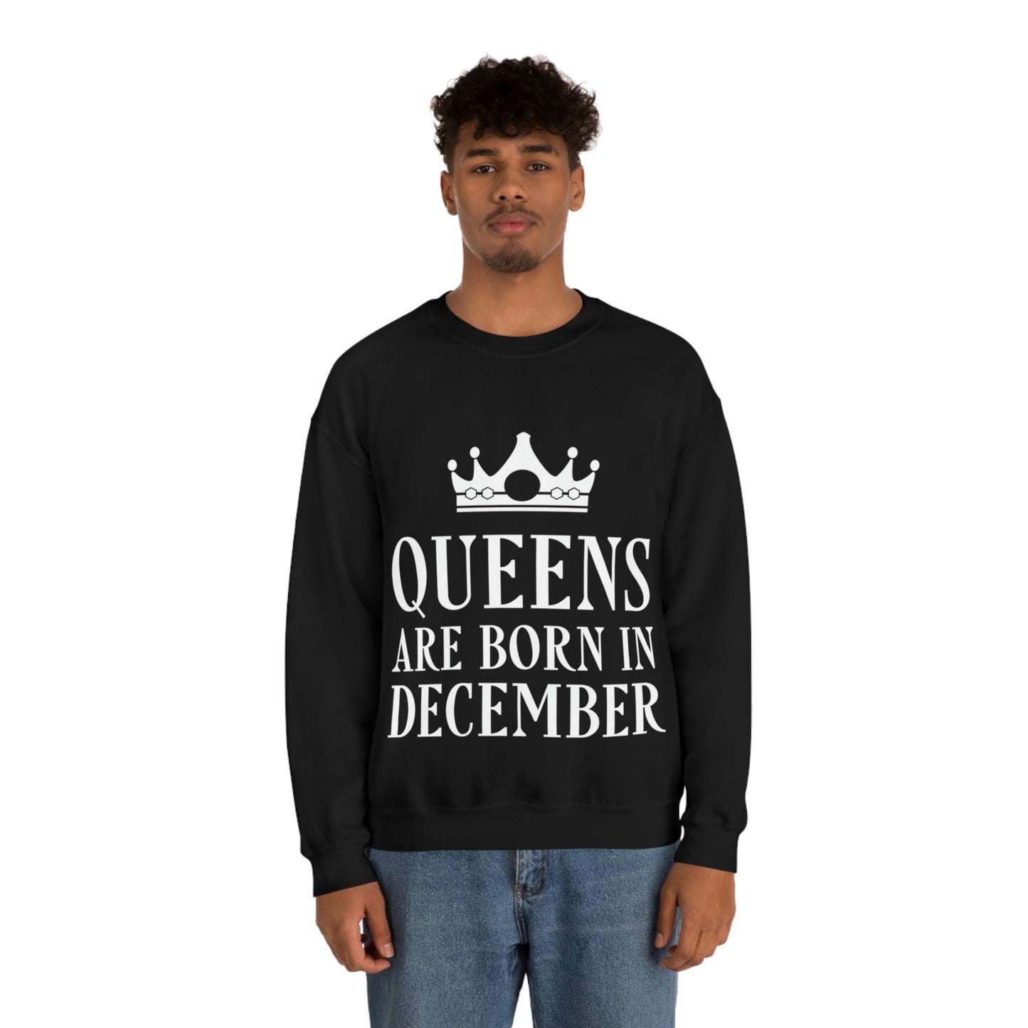 Queens Are Born in December Unisex Heavy Blend™ Crewneck Sweatshirt