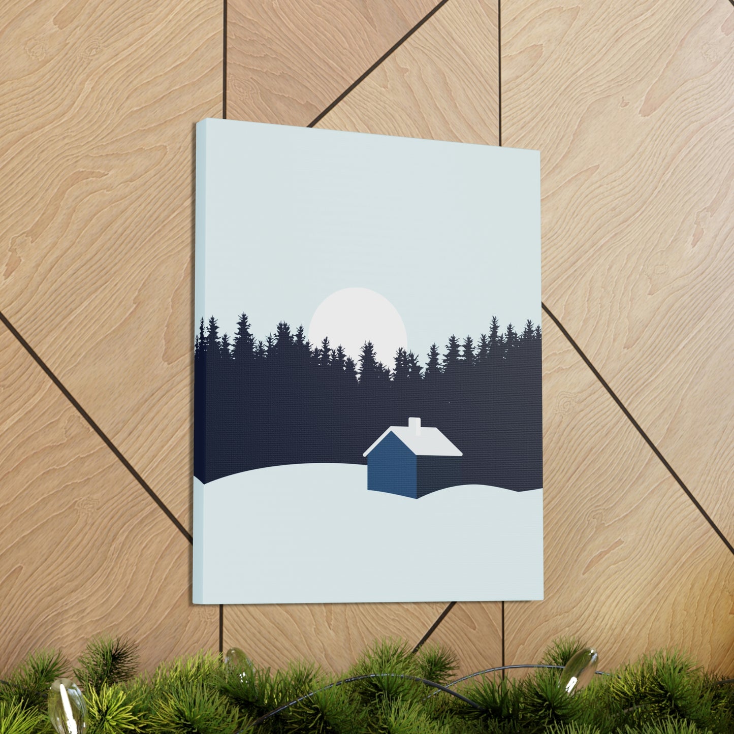 Frosty Morning Forest Minimal Aesthetic Classic Art Canvas Gallery Wraps