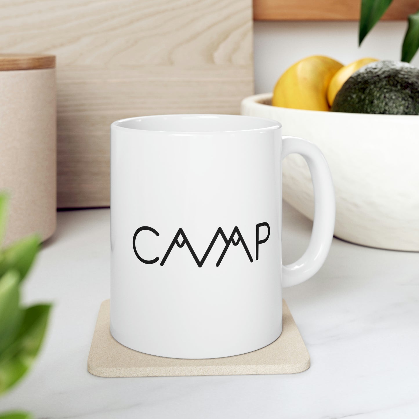 Camping Typography Minimal Art Ceramic Mug 11oz