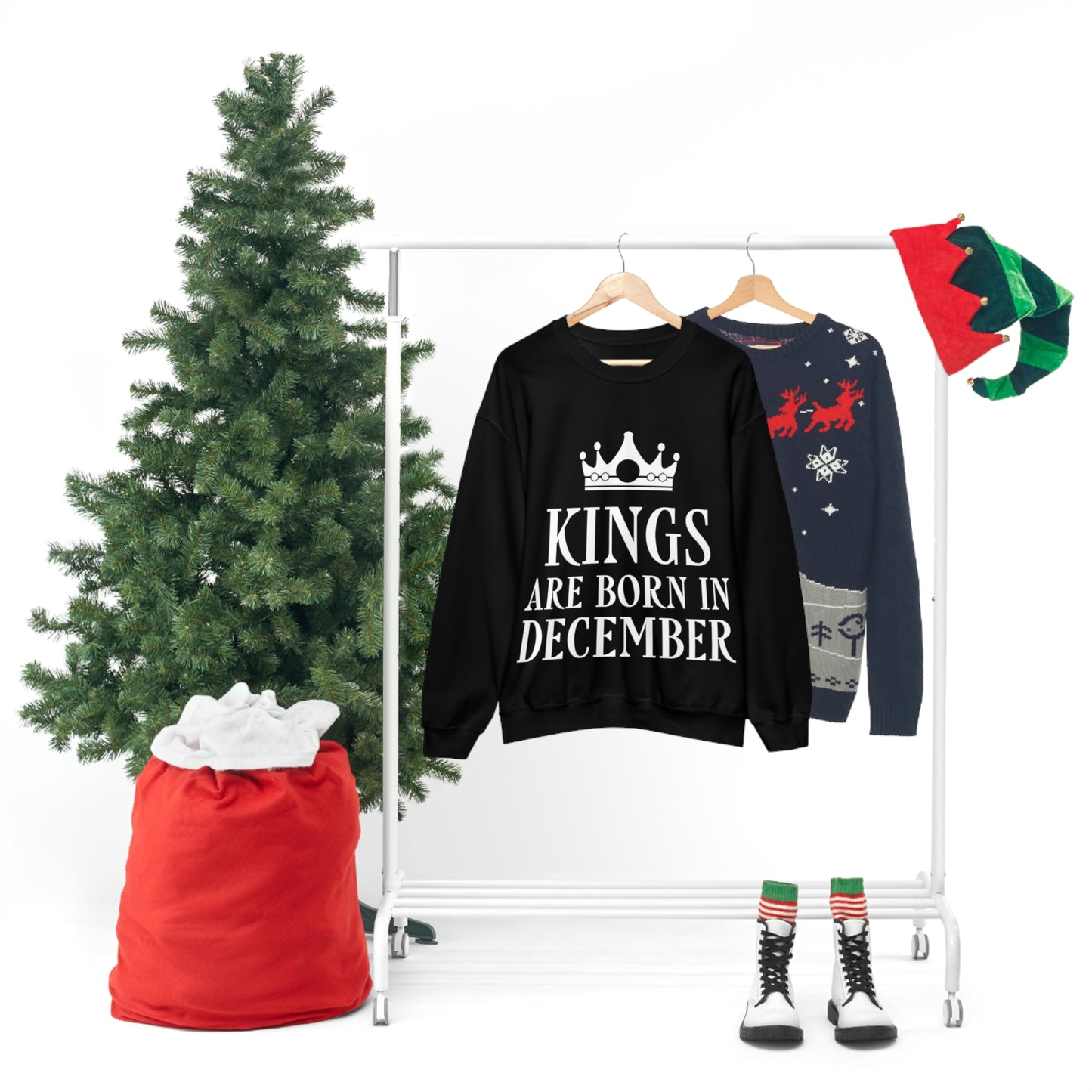 Kings Are Born in December Happy Birthday Unisex Heavy Blend™ Crewneck Sweatshirt