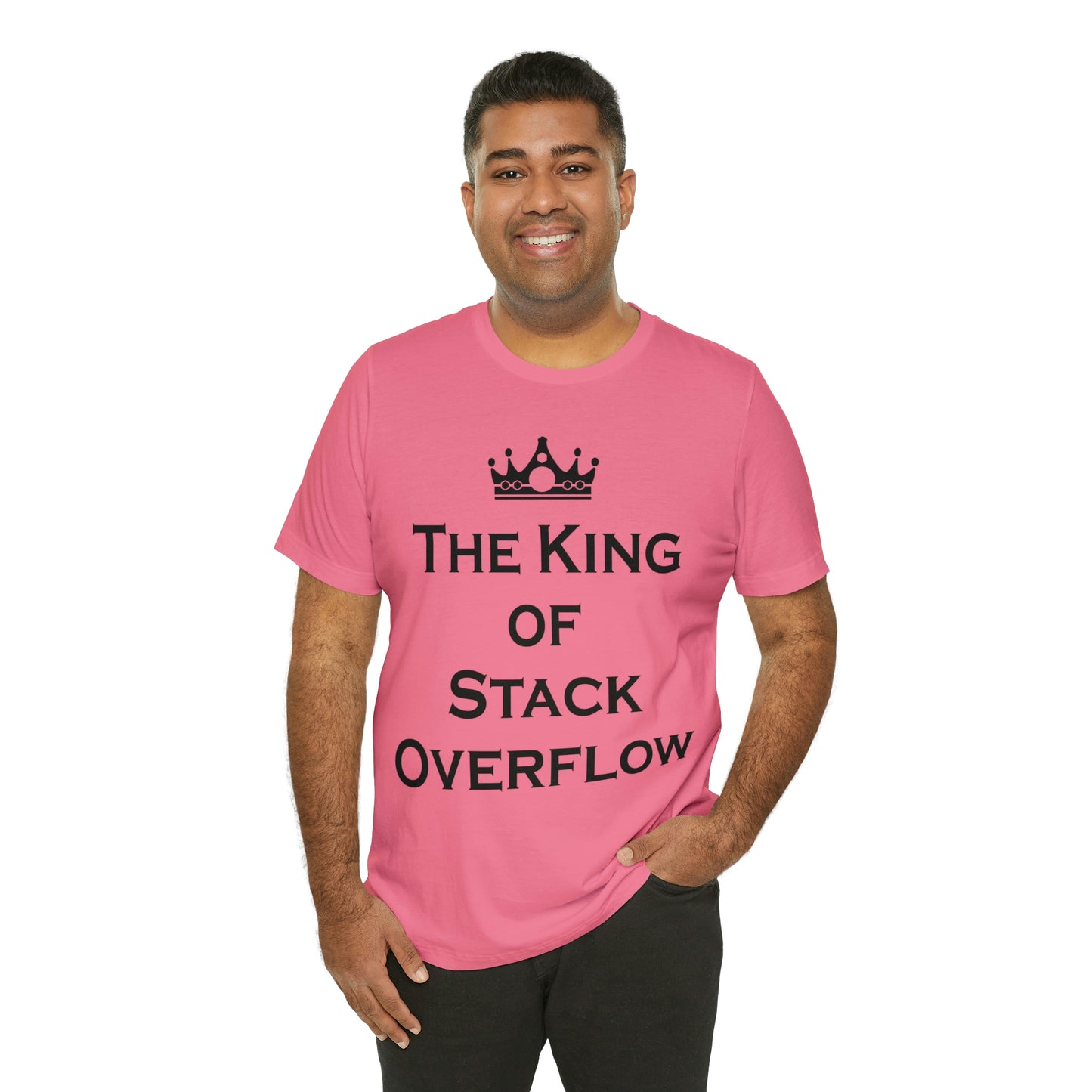 The King of Stack Overflow IT Funny Coding Unisex Jersey Short Sleeve T-Shirt