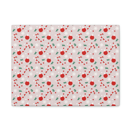 Christmas Pattern Aesthetic Classic Art Canvas Gallery Wraps