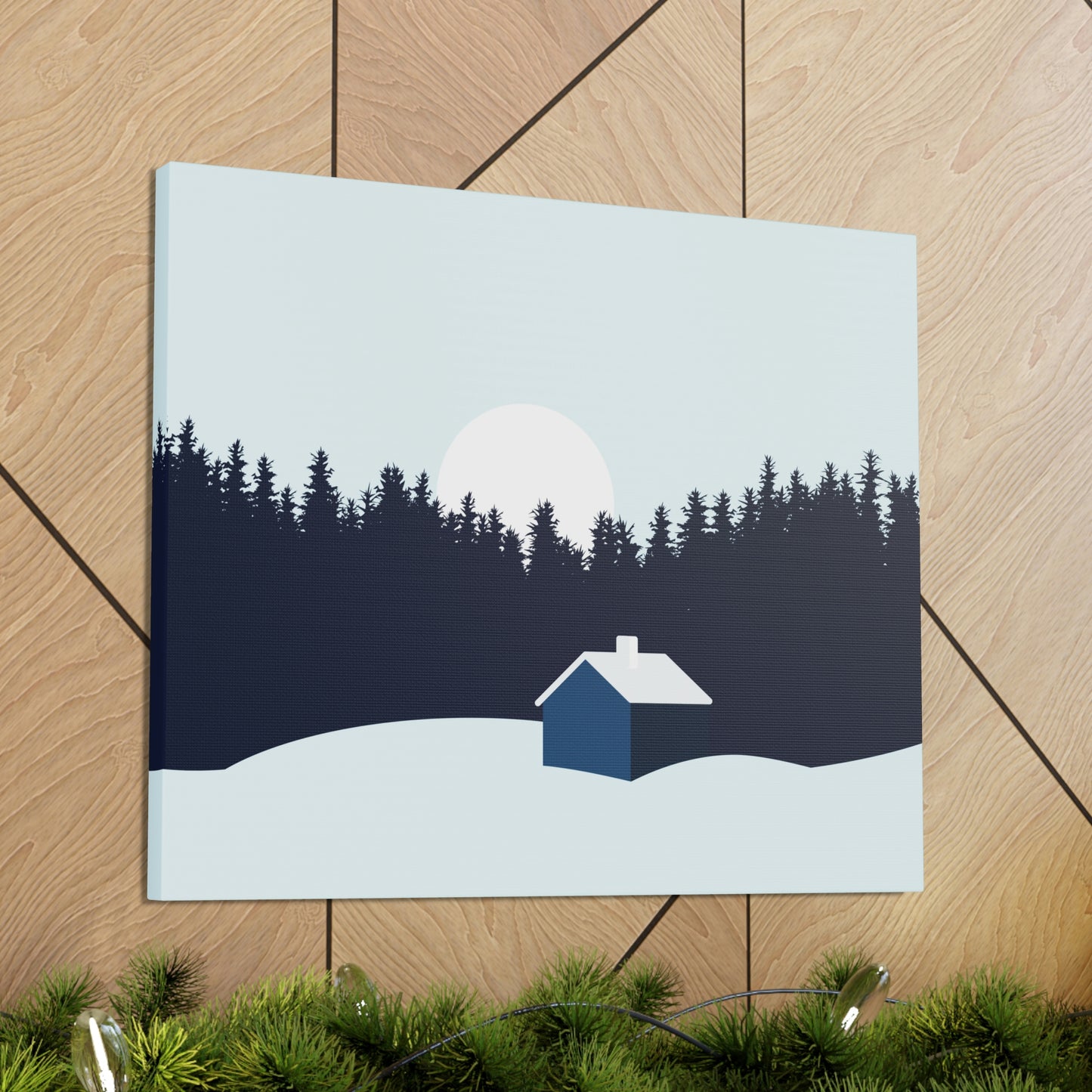 Frosty Morning Forest Minimal Aesthetic Classic Art Canvas Gallery Wraps