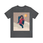 Women Angel Portrait Sitting On Clouds Cartoon Art Unisex Jersey Short Sleeve T-Shirt