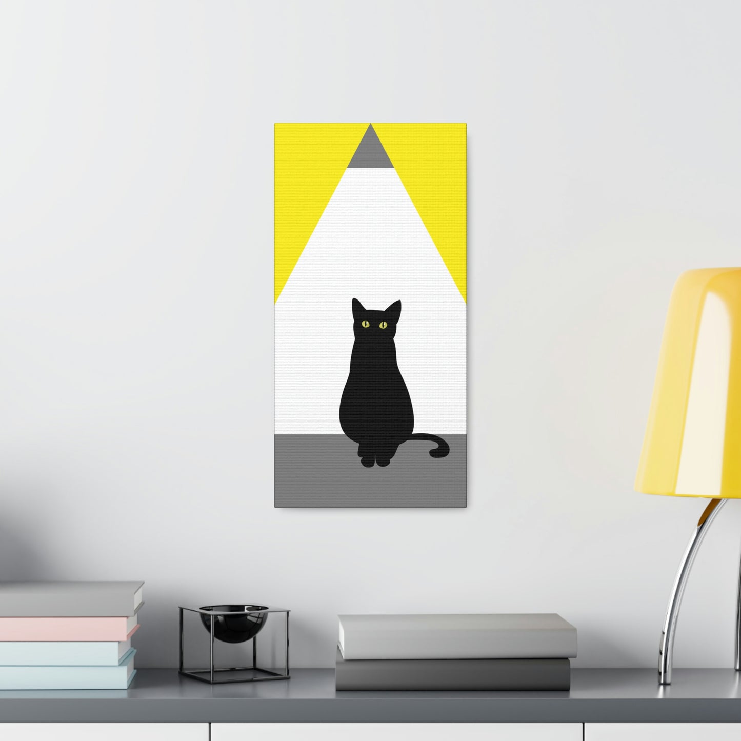 Black Cat Watching Lord of Light Looking At Sunset Classic Art Canvas Gallery Wraps