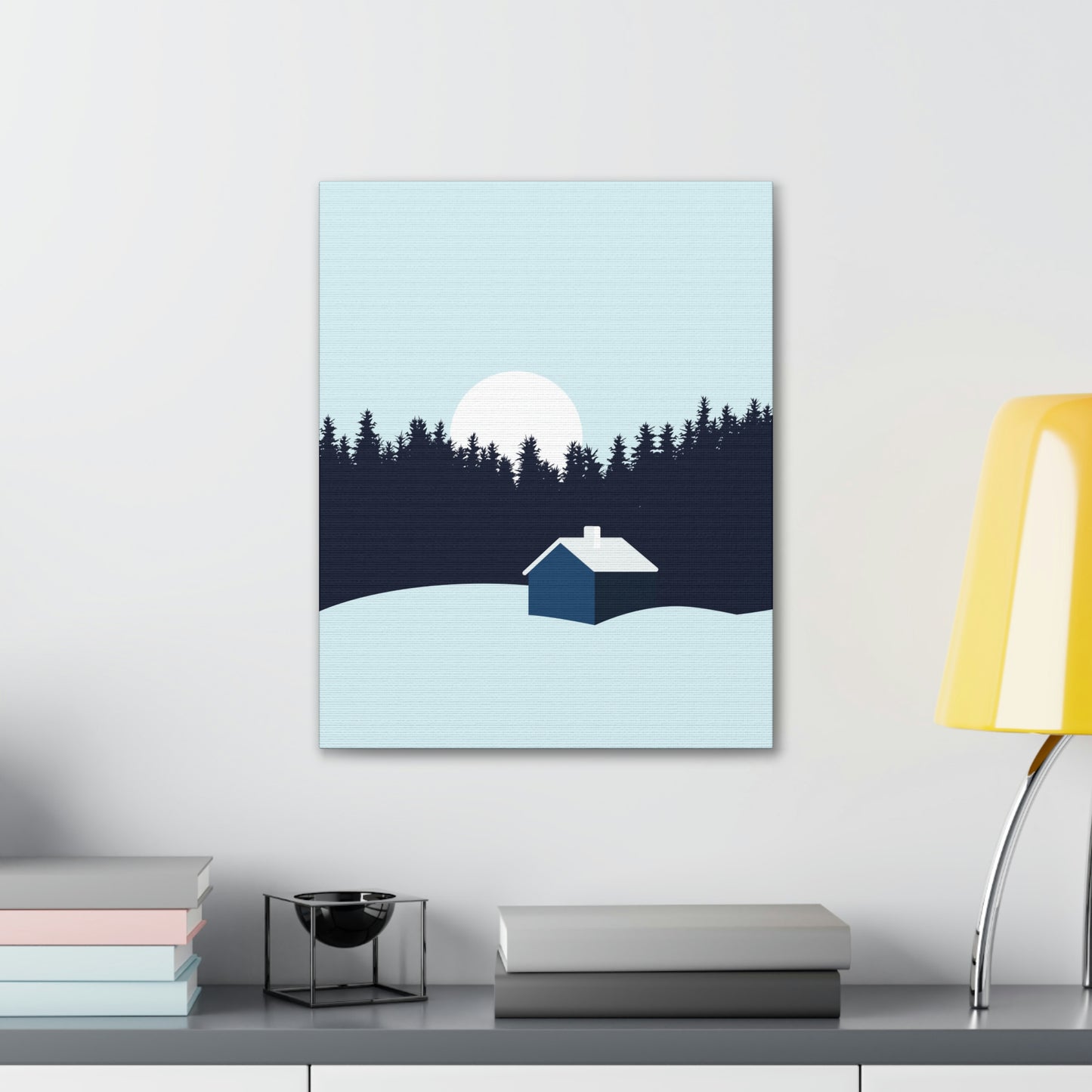 Frosty Morning Forest Minimal Aesthetic Classic Art Canvas Gallery Wraps