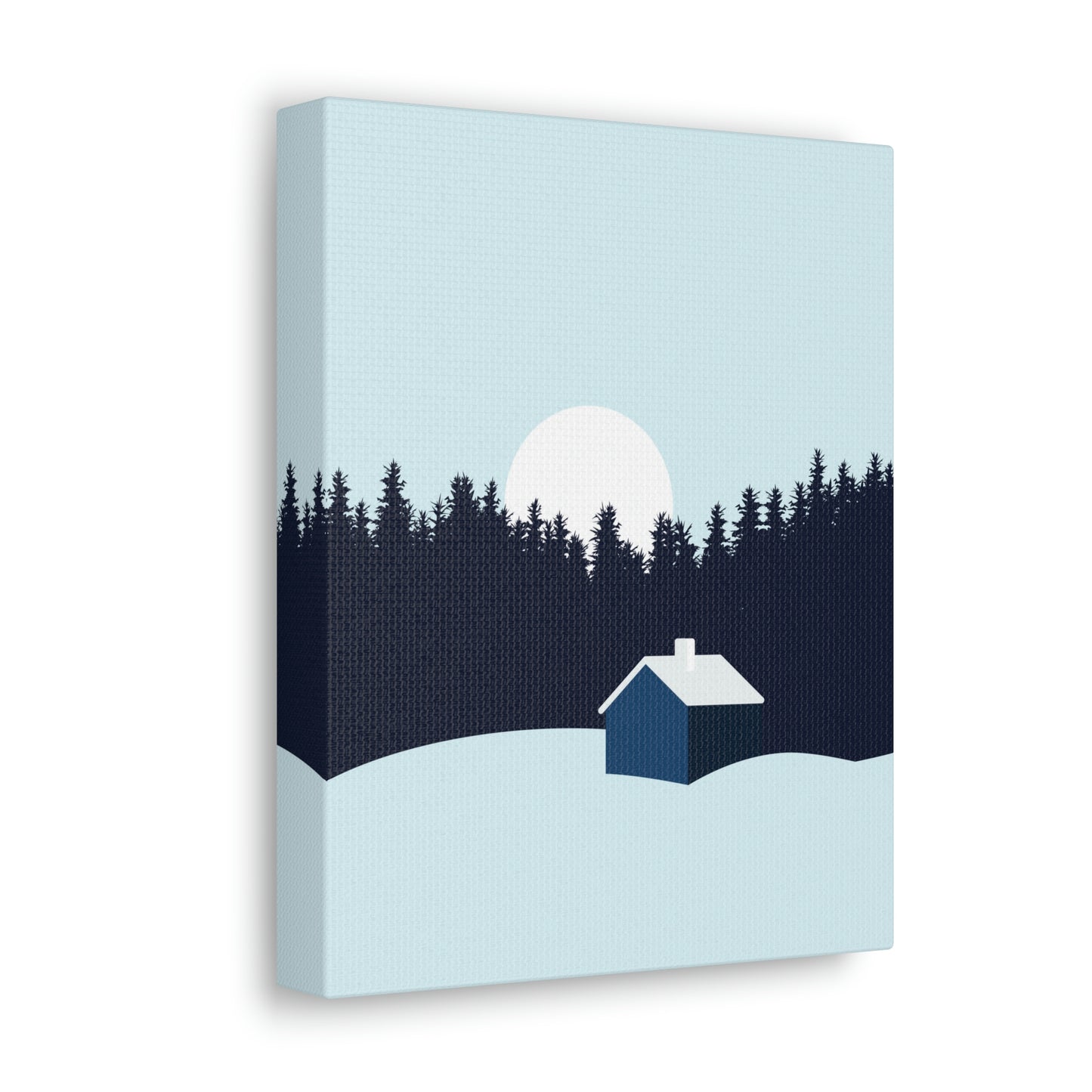 Frosty Morning Forest Minimal Aesthetic Classic Art Canvas Gallery Wraps