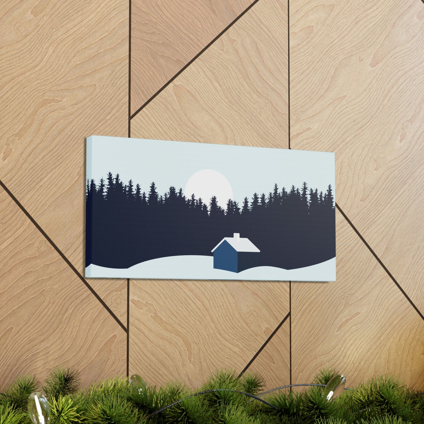 Frosty Morning Forest Minimal Aesthetic Classic Art Canvas Gallery Wraps