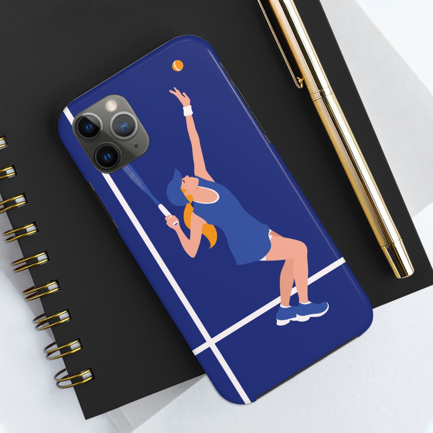 Tennis Player Blue Art Sports Team Tough Phone Cases Case-Mate