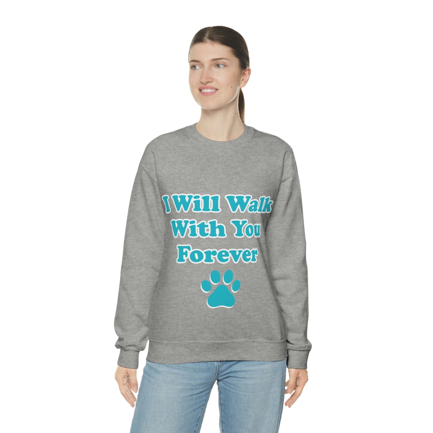 I Will Walk With You Forever Cat Lover Unisex Heavy Blend™ Crewneck Sweatshirt