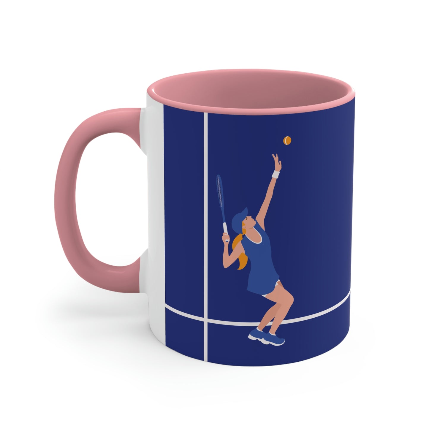 Tennis Player Blue Art Sports Team Accent Coffee Mug 11oz