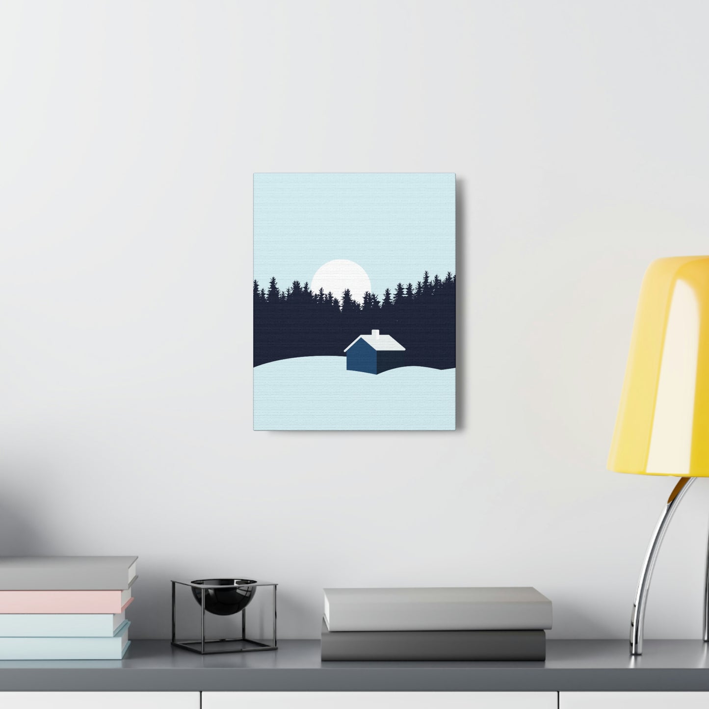 Frosty Morning Forest Minimal Aesthetic Classic Art Canvas Gallery Wraps