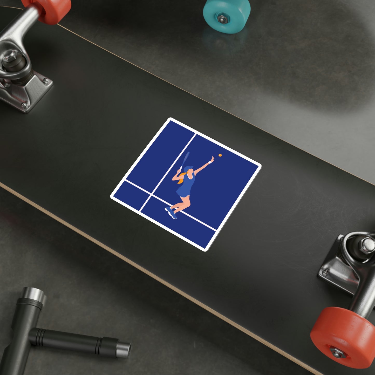 Tennis Player Blue Art Sports Team Die-Cut Sticker