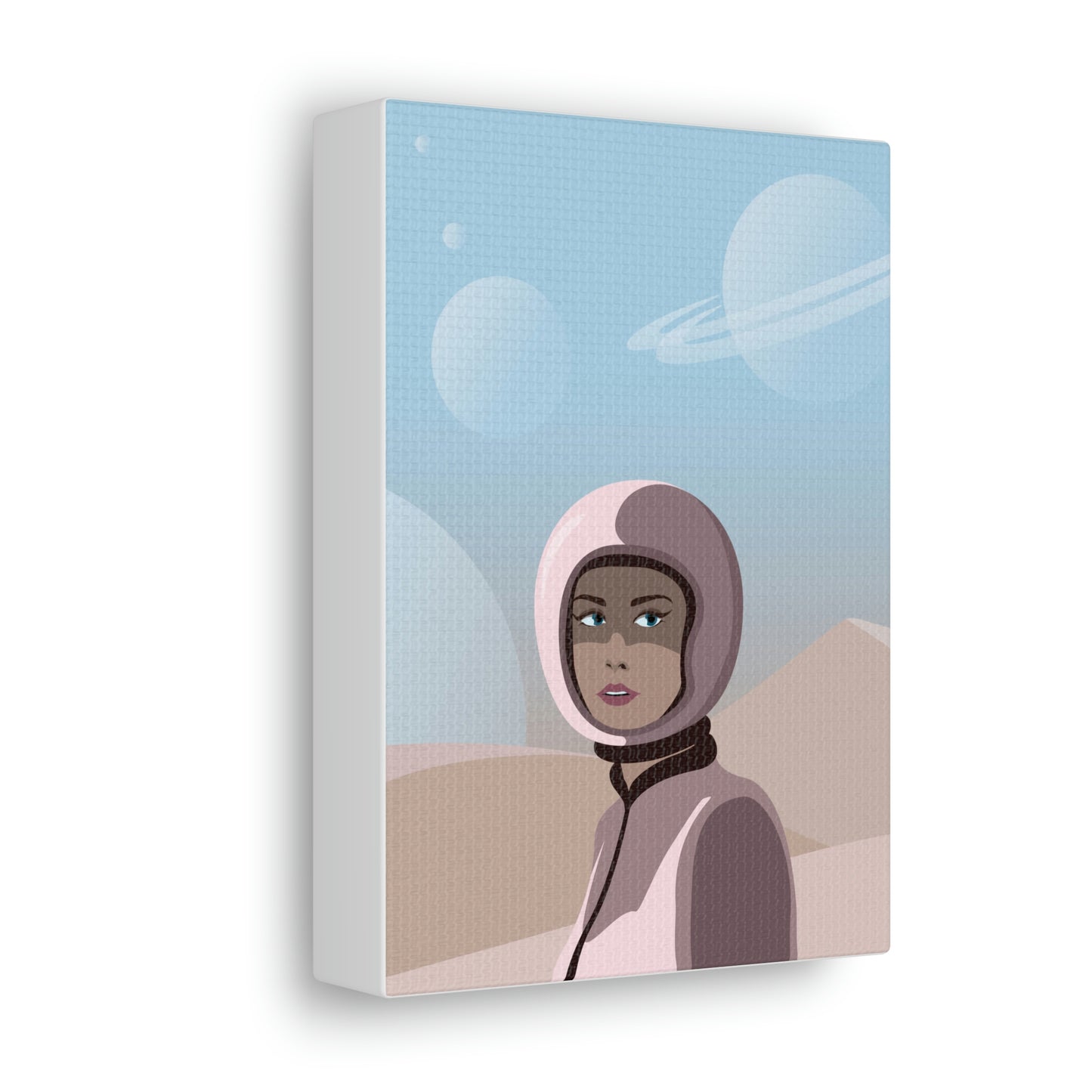 Astronaut Woman Aliens Minimal Aesthetic Classic Art Canvas Gallery Wraps