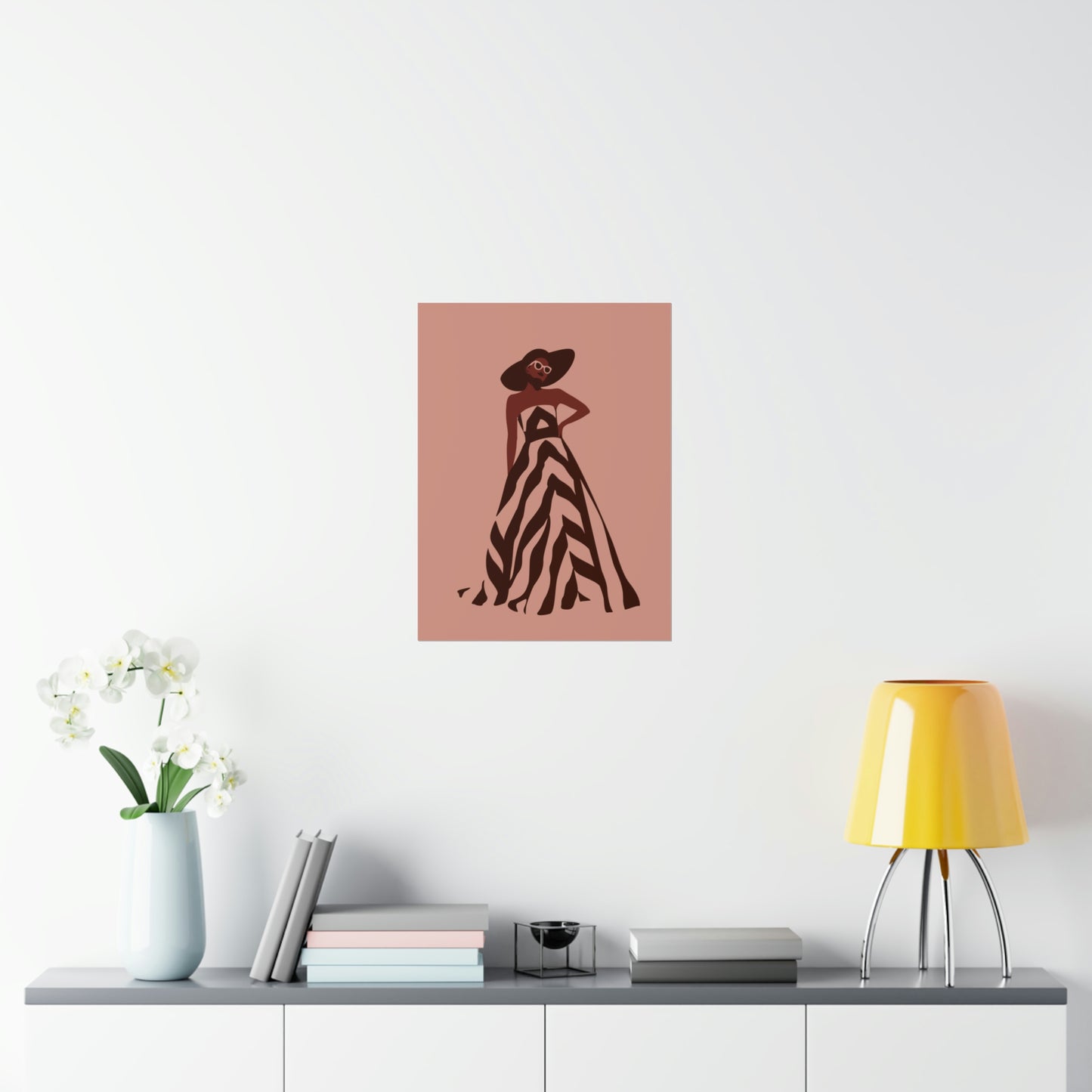 Retro Movies Woman in Dress Vintage Film Lover Art Premium Matte Vertical Posters