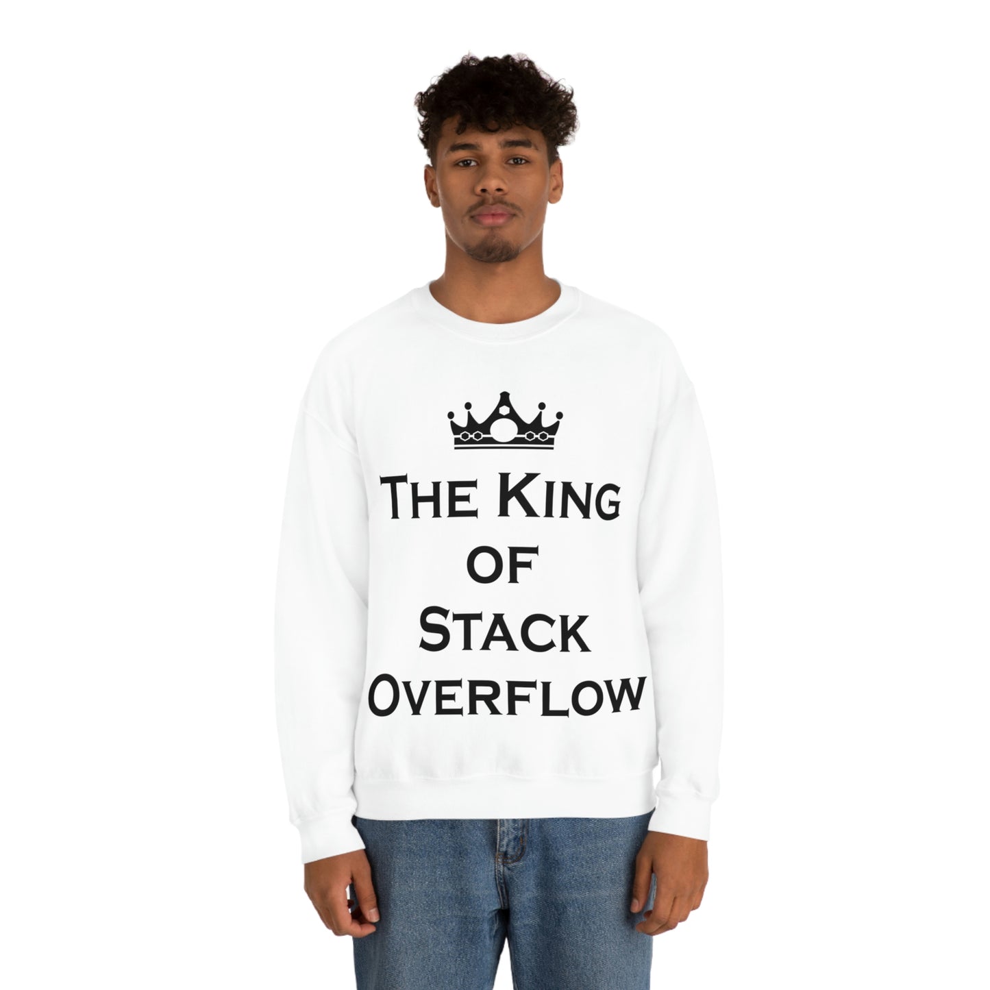 The King of Stack Overflow IT Funny Coding Unisex Heavy Blend™ Crewneck Sweatshirt