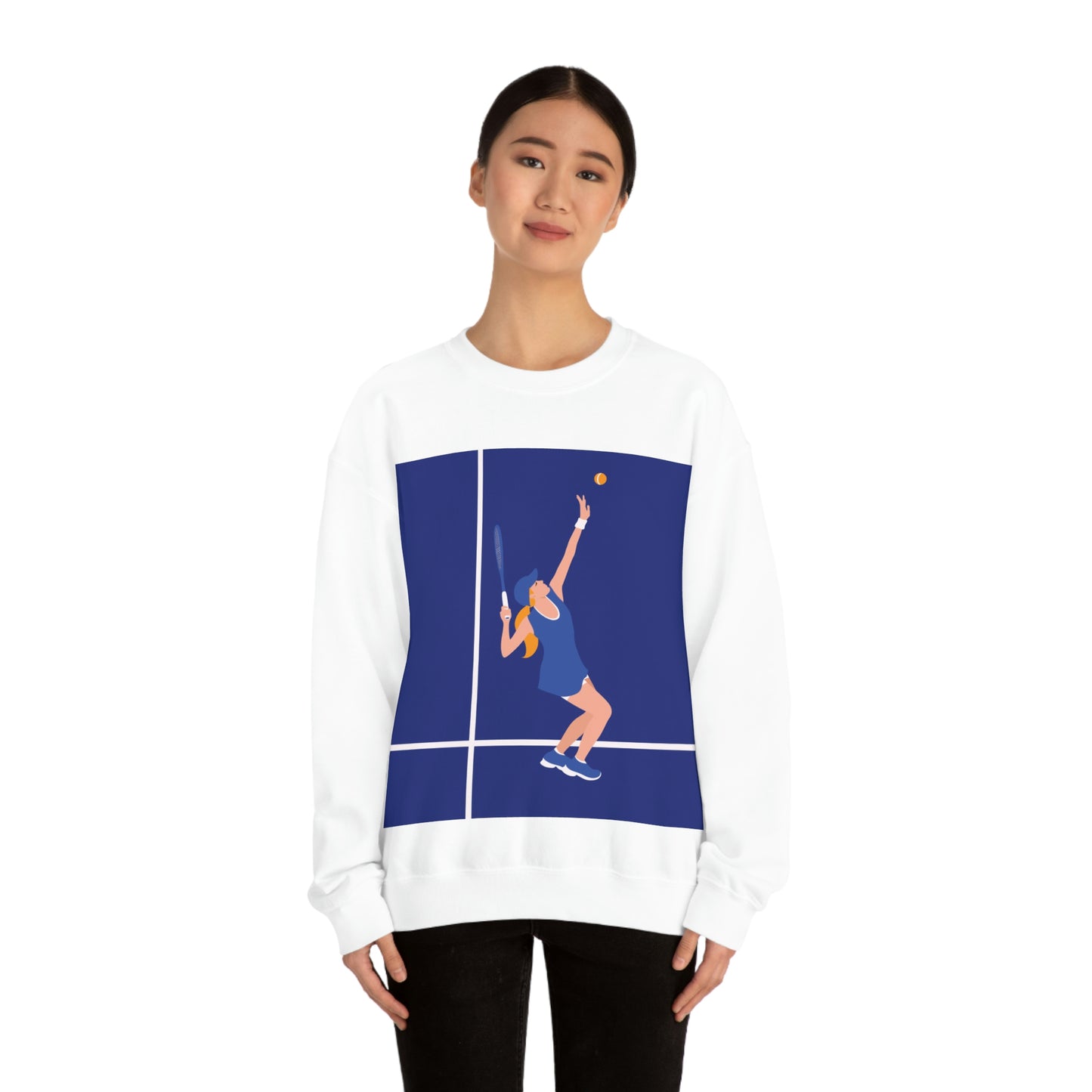 Tennis Player Blue Art Sports Team Unisex Heavy Blend™ Crewneck Sweatshirt