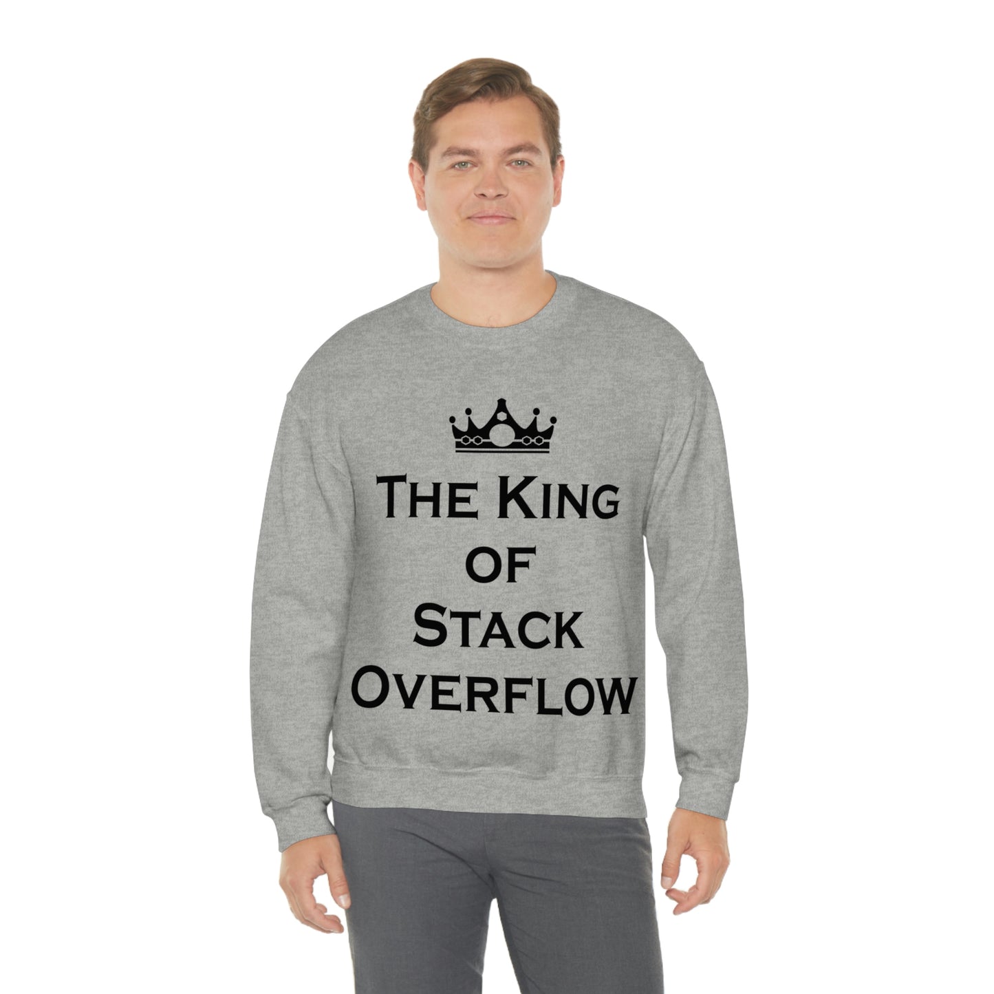 The King of Stack Overflow IT Funny Coding Unisex Heavy Blend™ Crewneck Sweatshirt