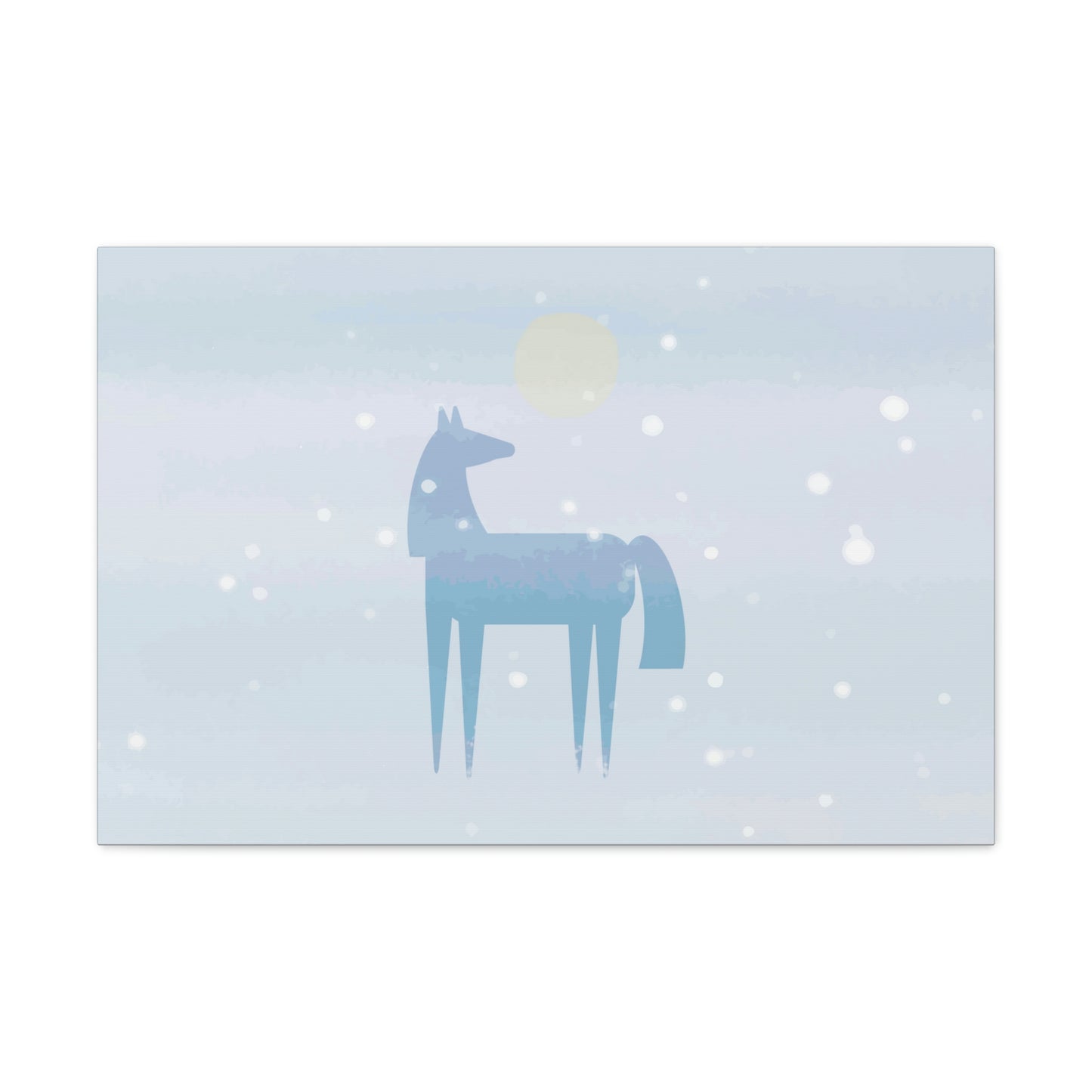 Horse Under the Snow Winter Landscape Art Aesthetic Classic Art Canvas Gallery Wraps