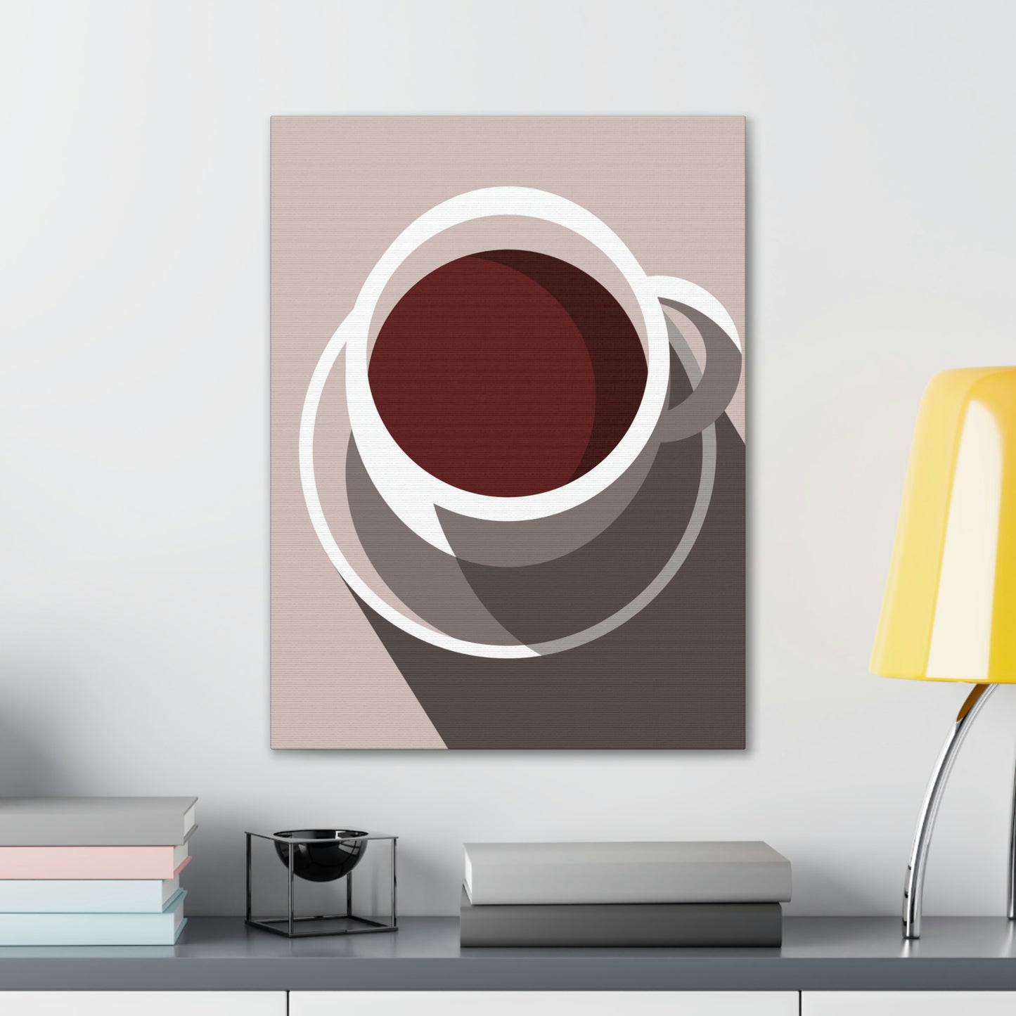 Cup Of Coffee Minimal Art Aesthetic Beige Aesthetic Classic Art Canvas Gallery Wraps