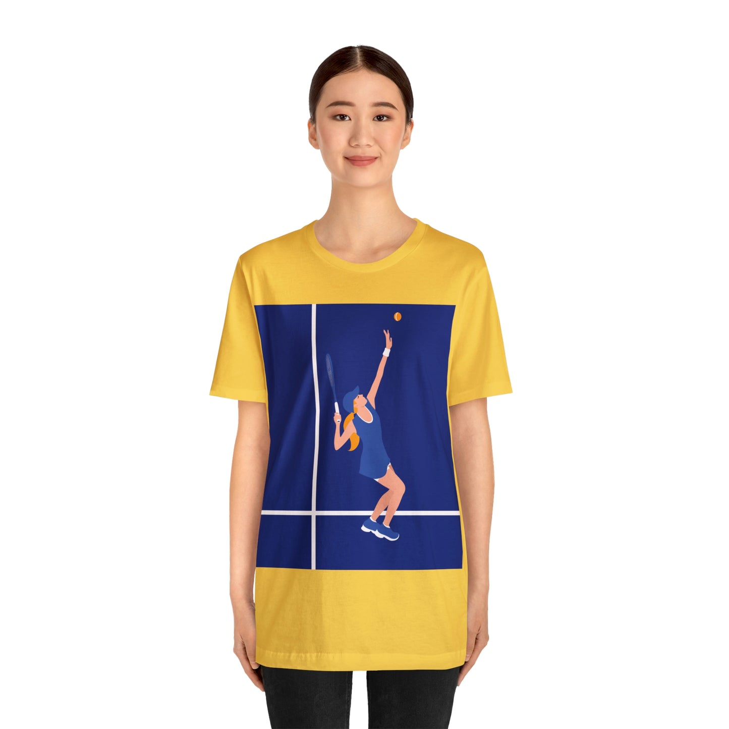 Tennis Player Blue Art Sports Team Unisex Jersey Short Sleeve T-Shirt