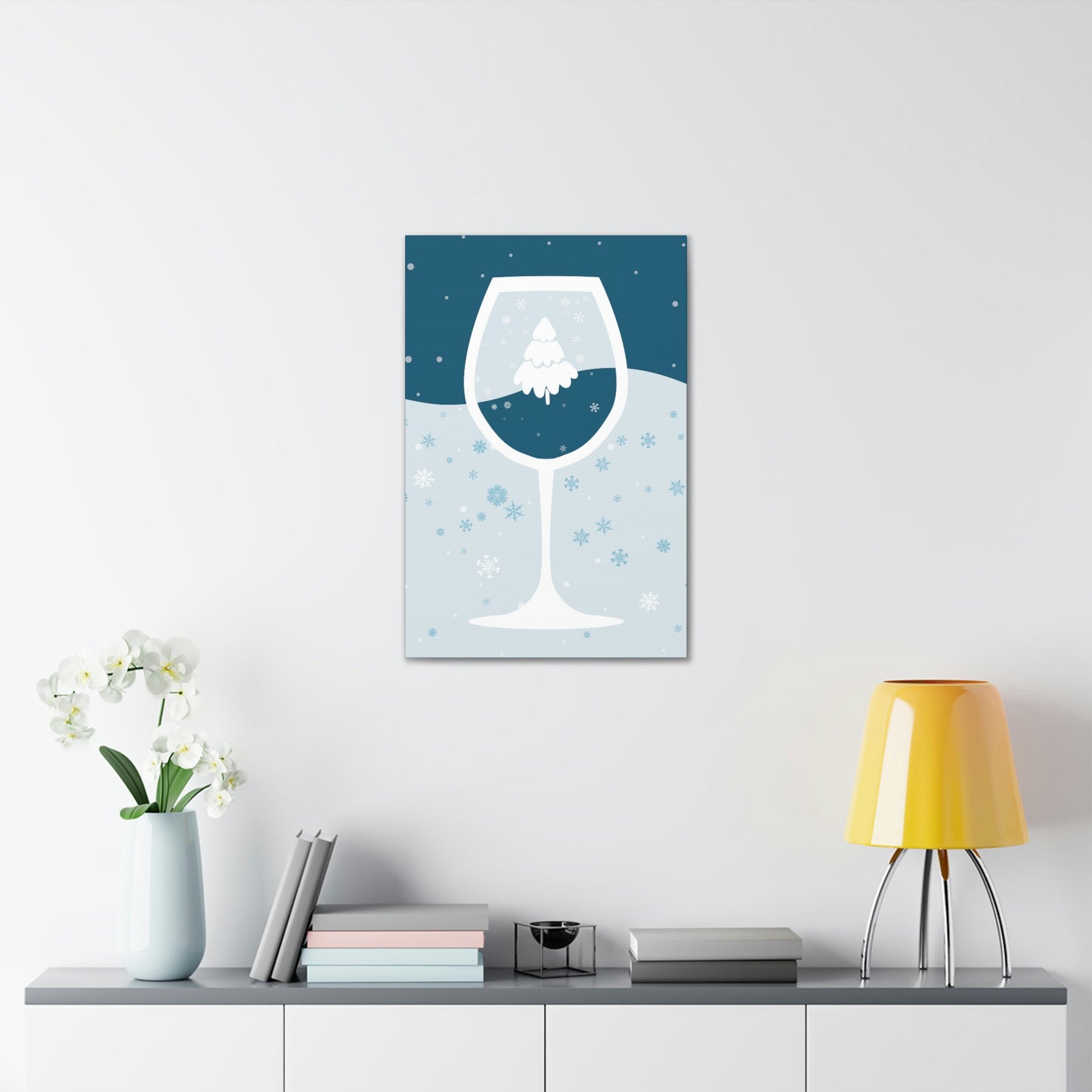 Ice Wine Winter Holidays Aesthetic Classic Art Canvas Gallery Wraps