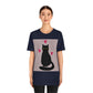 Black Cat with Heart Love Unisex Jersey Short Sleeve T-Shirt