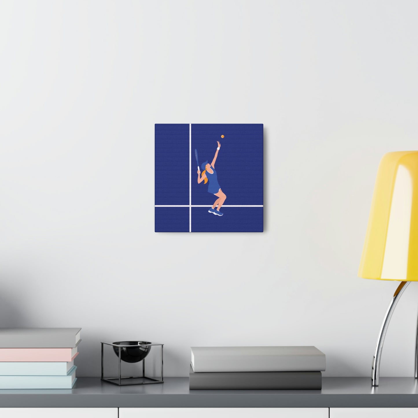 Tennis Player Blue Art Sports Team Classic Art Canvas Gallery Wraps