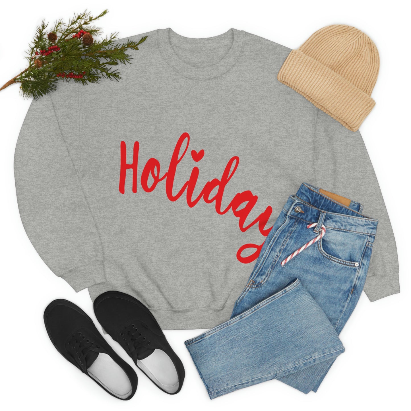 Holidays Red Text Weekend Quotes Unisex Heavy Blend™ Crewneck Sweatshirt