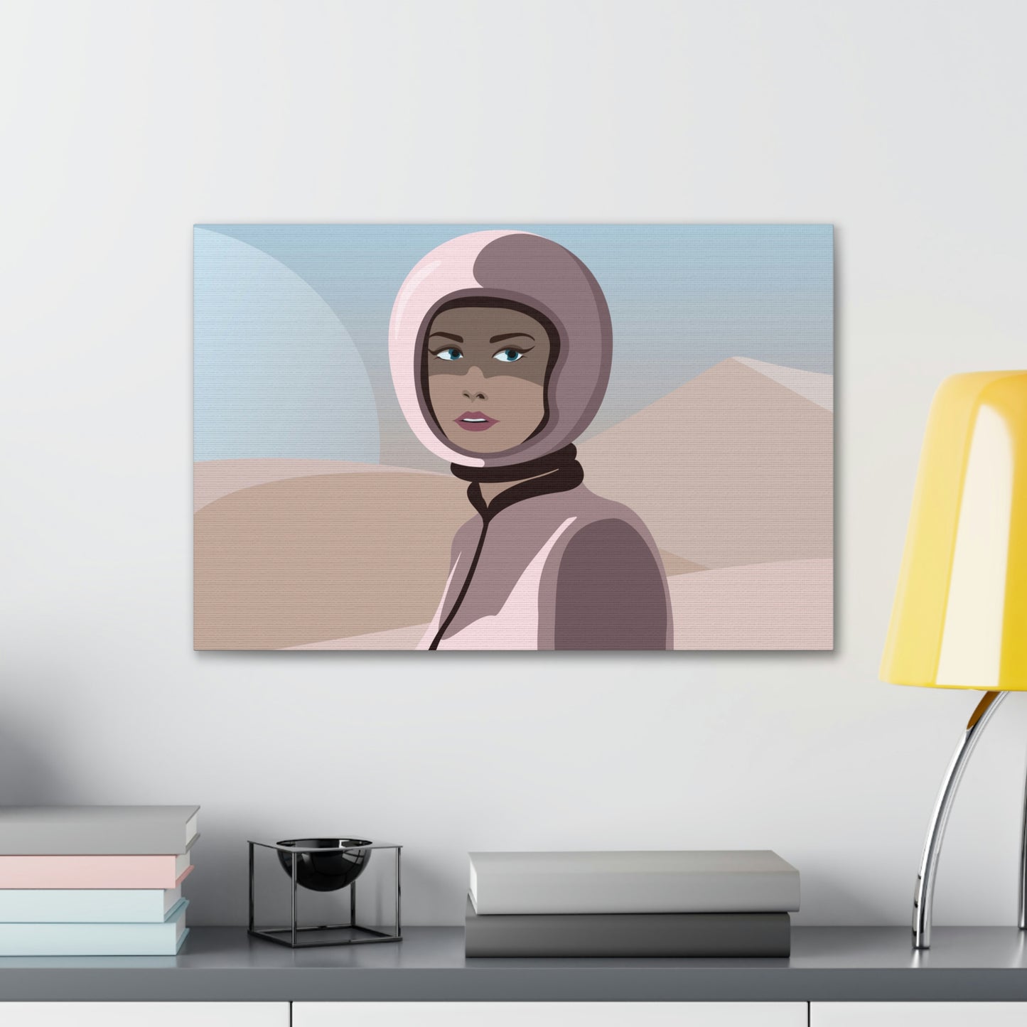 Astronaut Woman Aliens Minimal Aesthetic Classic Art Canvas Gallery Wraps