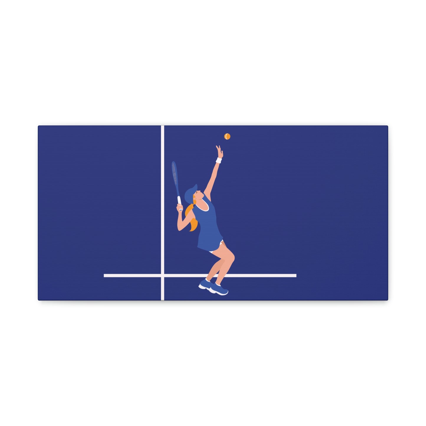 Tennis Player Blue Art Sports Team Classic Art Canvas Gallery Wraps