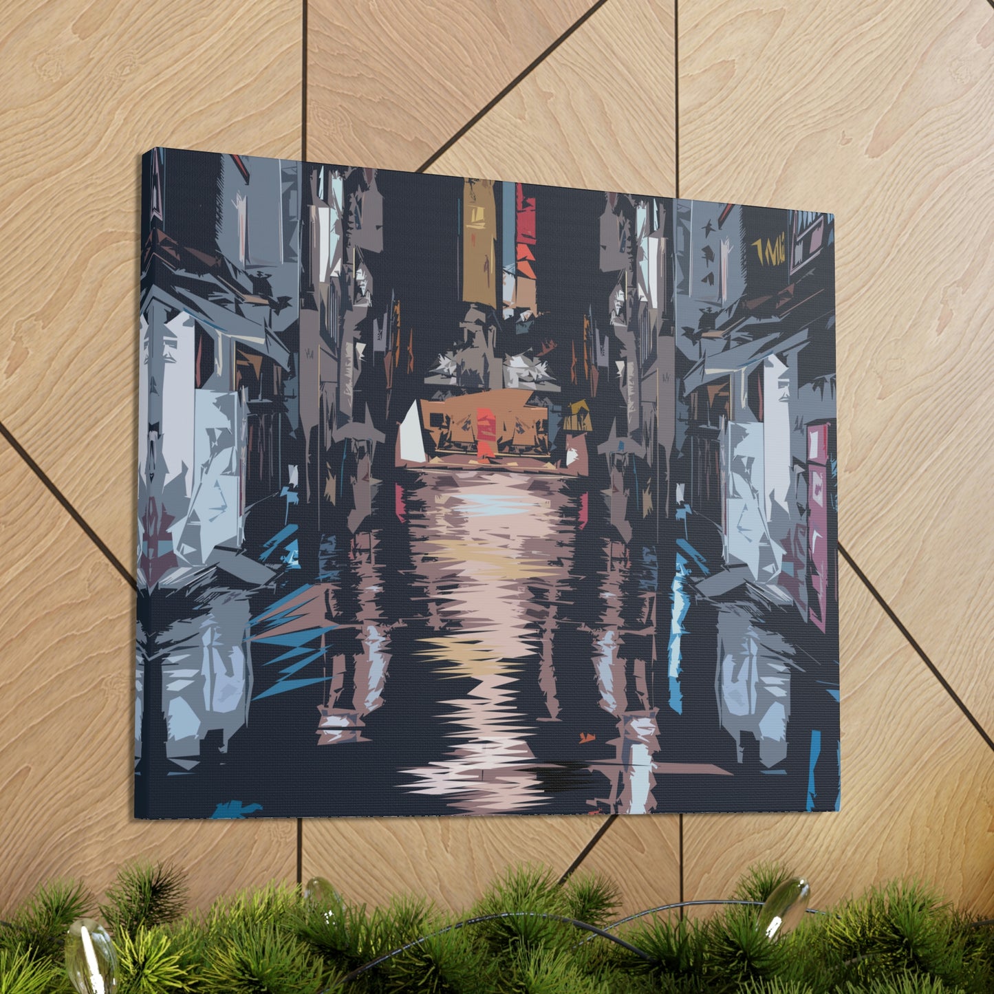 City Night Modern Abstract Classic Art Canvas Gallery Wraps