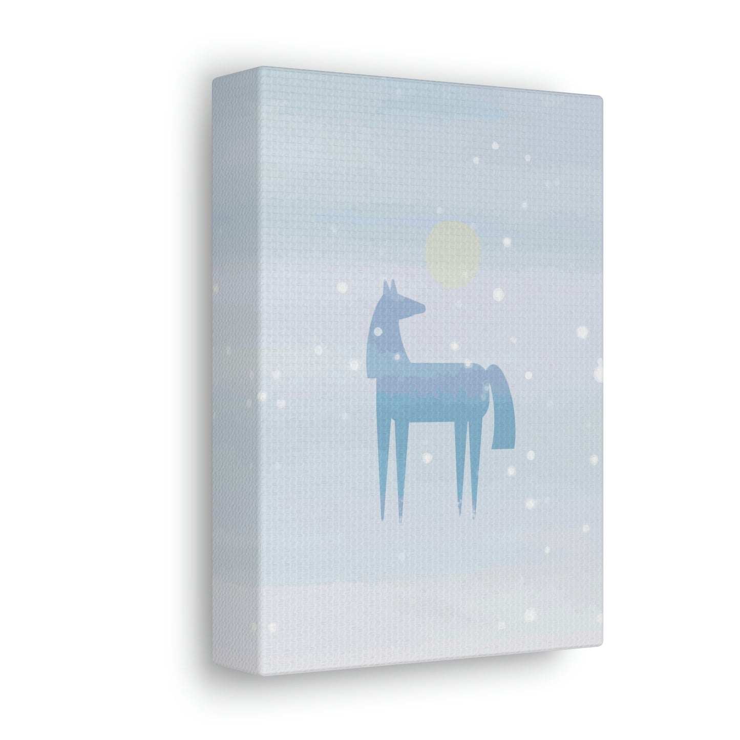 Horse Under the Snow Winter Landscape Art Aesthetic Classic Art Canvas Gallery Wraps