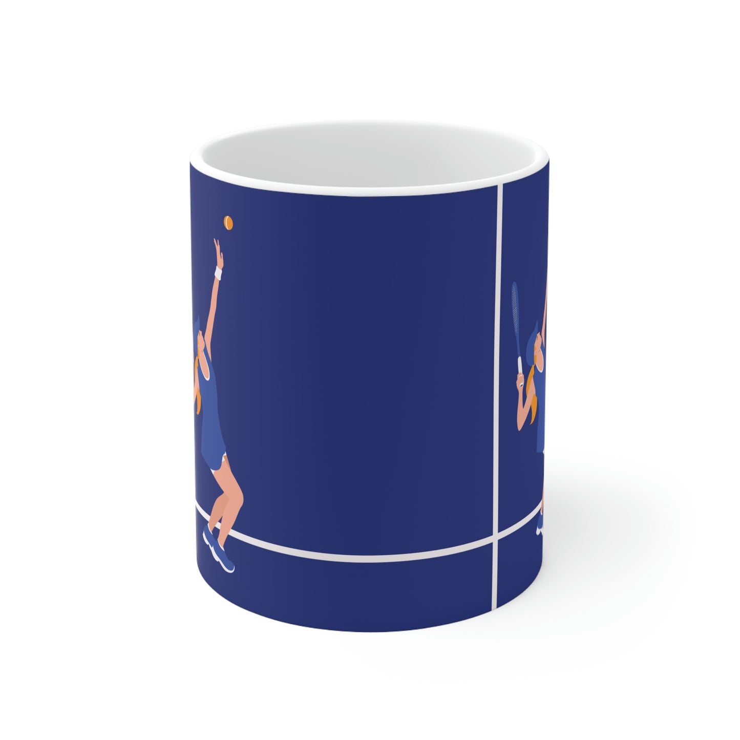 Tennis Player Blue Art Sports Team Ceramic Mug 11oz