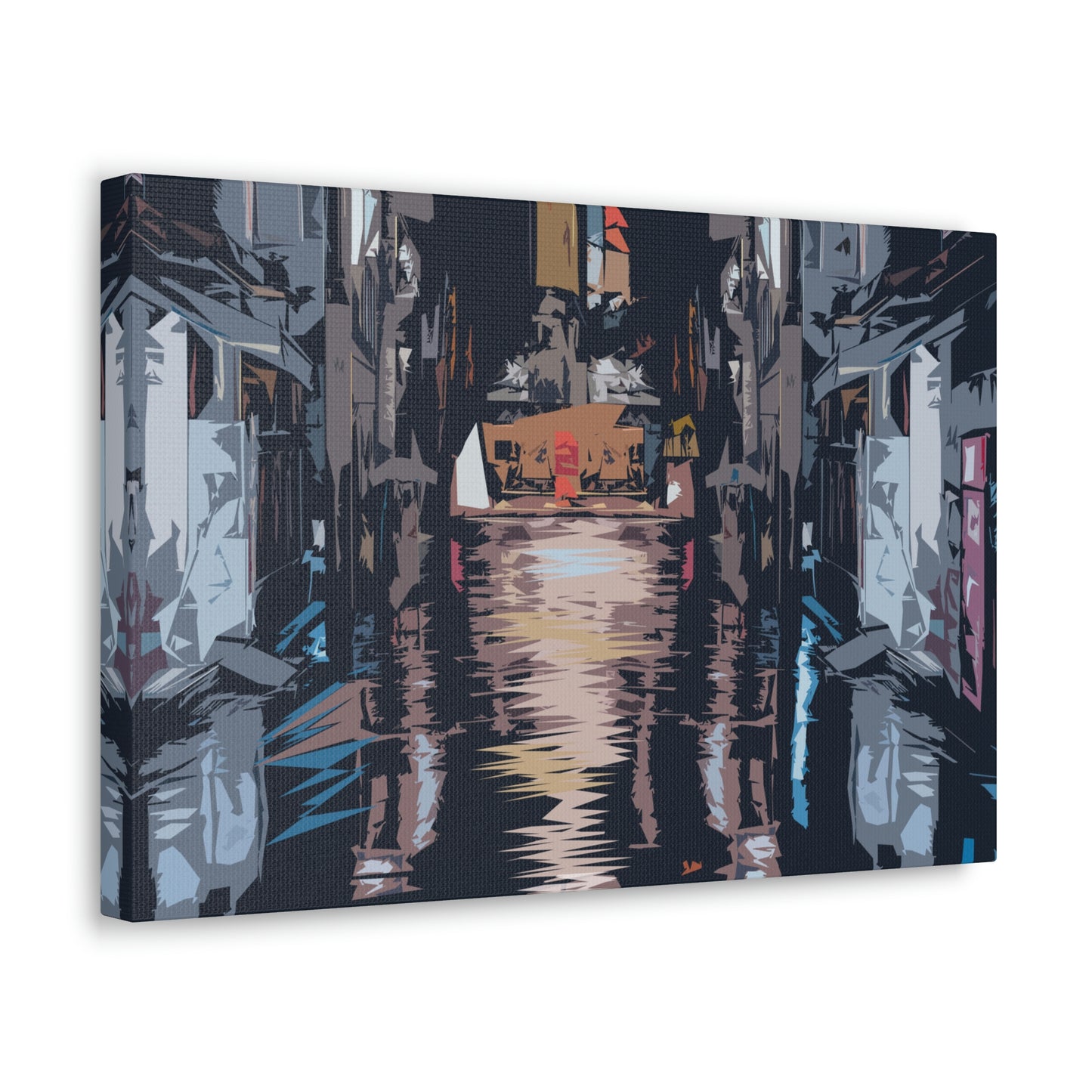 City Night Modern Abstract Classic Art Canvas Gallery Wraps