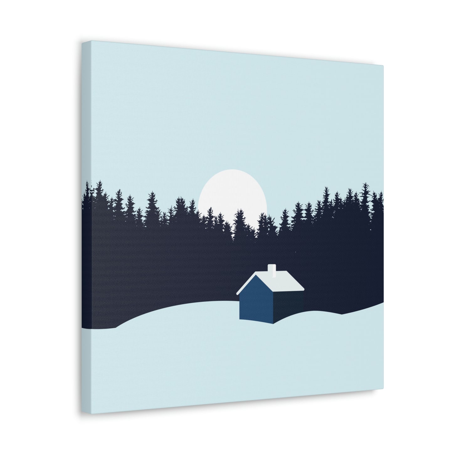 Frosty Morning Forest Minimal Aesthetic Classic Art Canvas Gallery Wraps