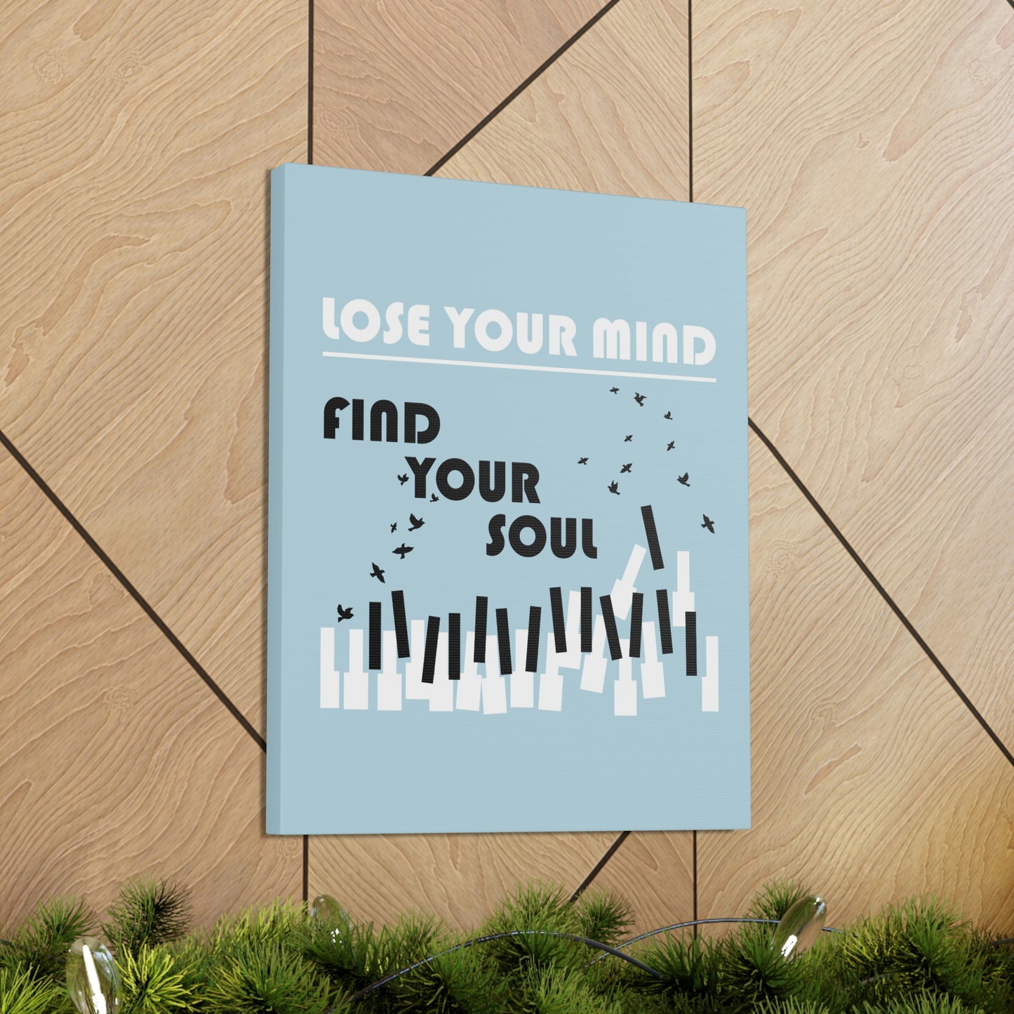 Lose Your Mind Find your Soul Flying birds Piano Keys Music Aesthetic Classic Art Canvas Gallery Wraps