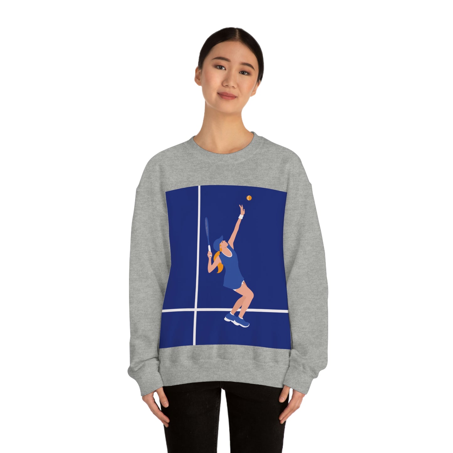 Tennis Player Blue Art Sports Team Unisex Heavy Blend™ Crewneck Sweatshirt