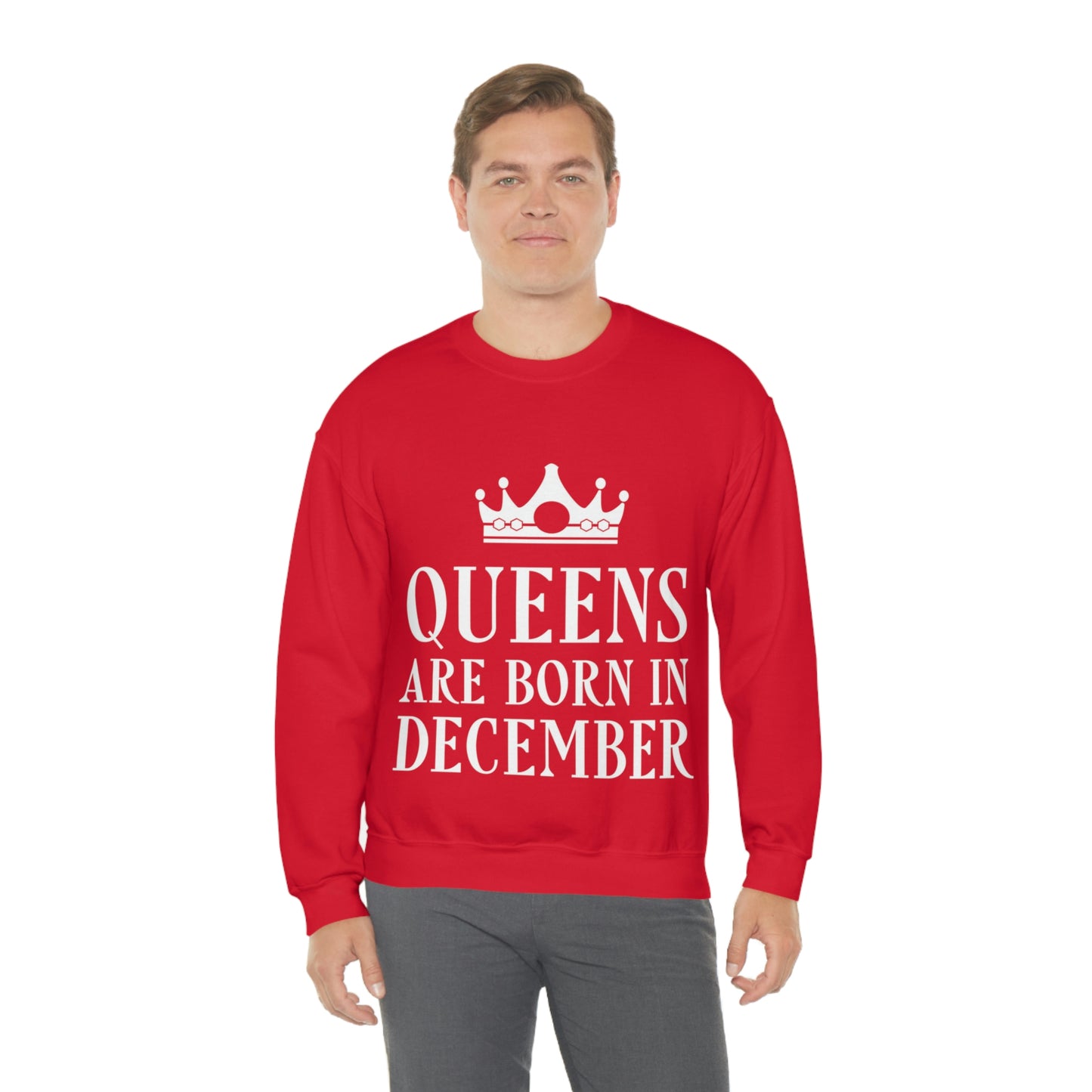 Queens Are Born in December Unisex Heavy Blend™ Crewneck Sweatshirt