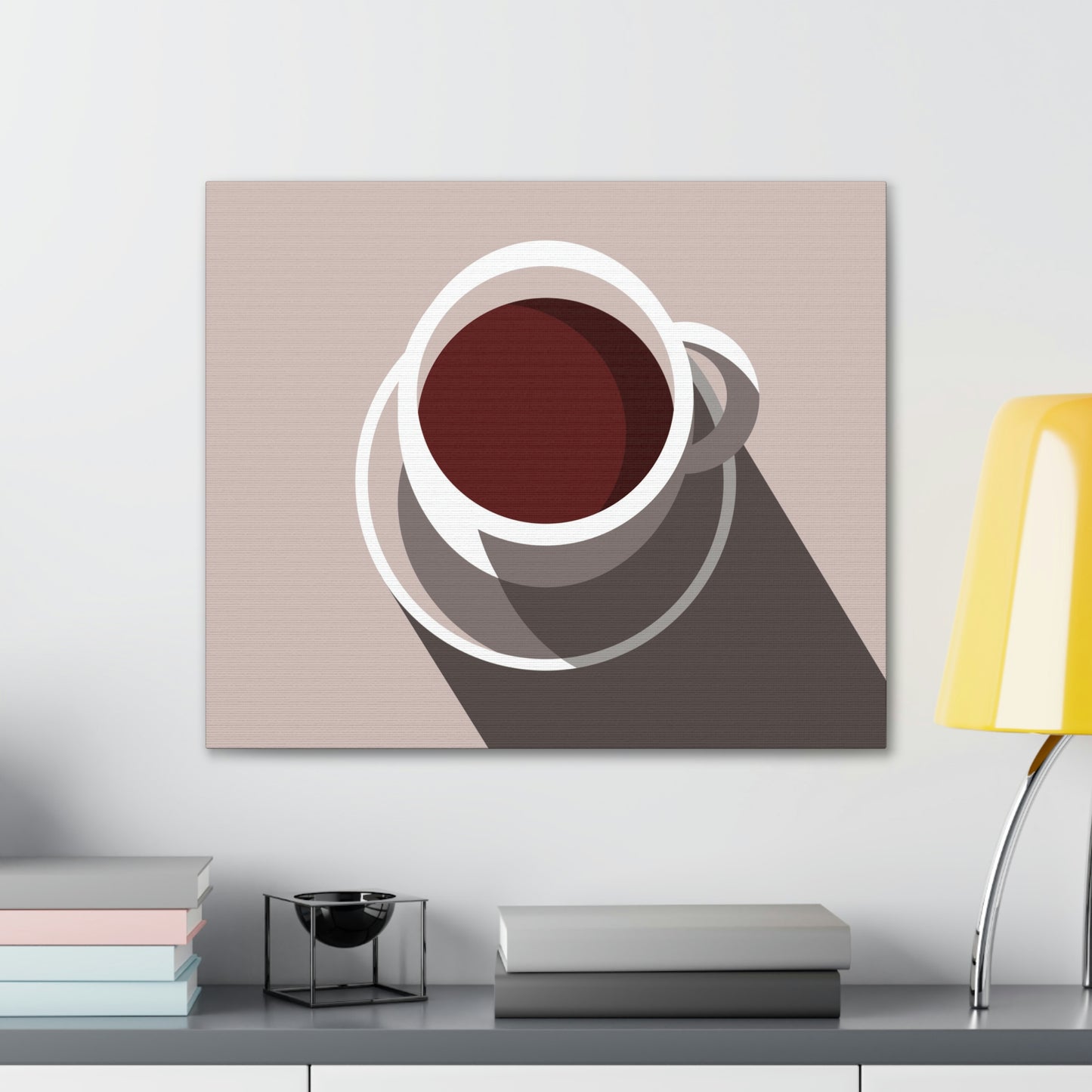 Cup Of Coffee Minimal Art Aesthetic Beige Aesthetic Classic Art Canvas Gallery Wraps