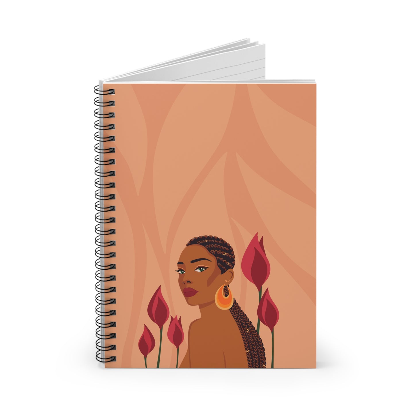 Bloom Spring Vibes Woman Roses Aesthetic Art Spiral Notebook Ruled Line