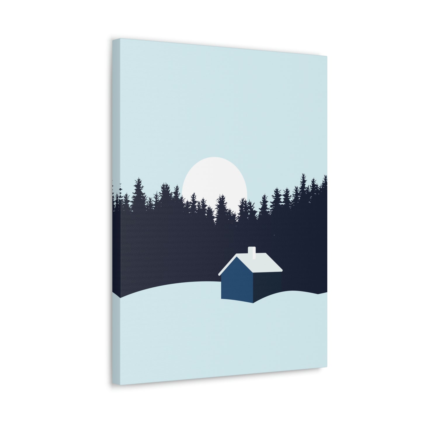 Frosty Morning Forest Minimal Aesthetic Classic Art Canvas Gallery Wraps