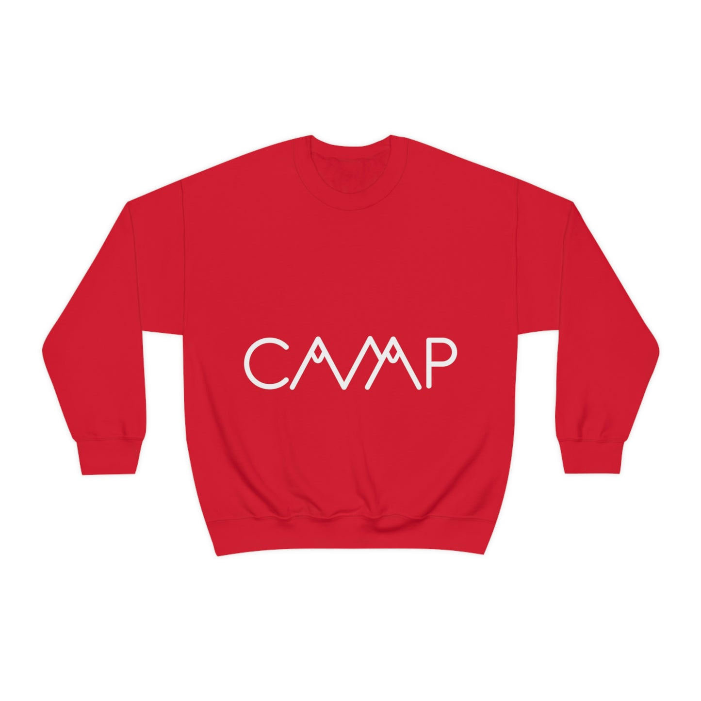 Camping Typography Minimal Art White Text Unisex Heavy Blend™ Crewneck Sweatshirt