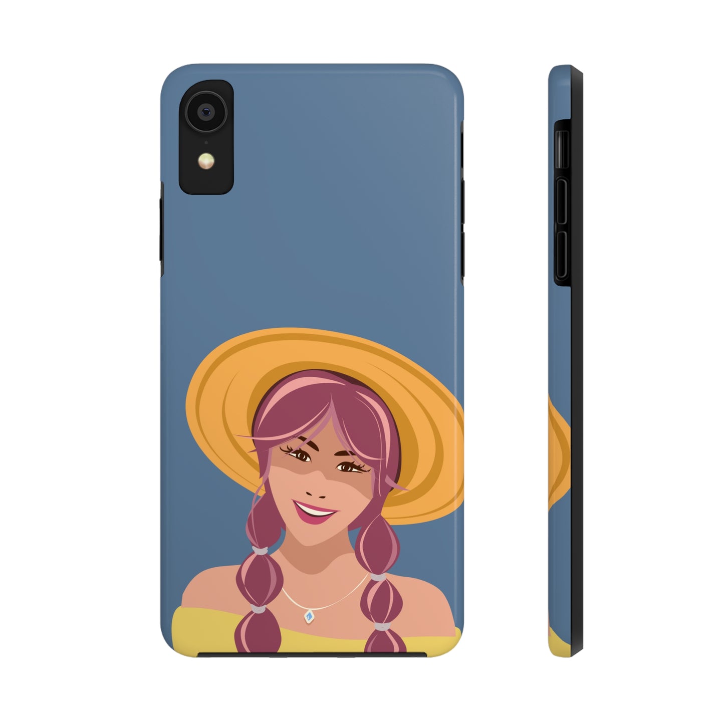 Happy Woman with Rose Hair Aesthetic Art Tough Phone Cases Case-Mate