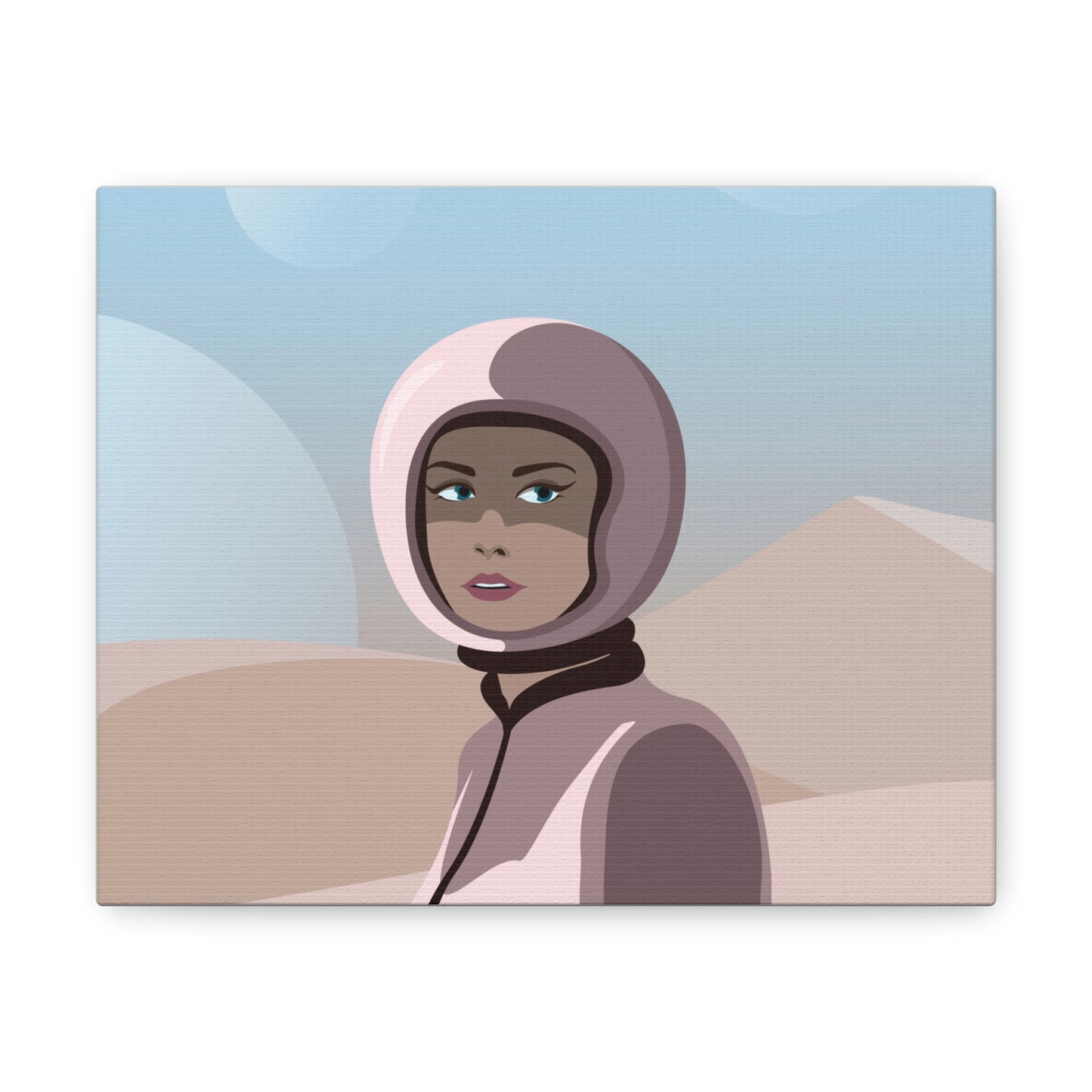 Astronaut Woman Aliens Minimal Aesthetic Classic Art Canvas Gallery Wraps