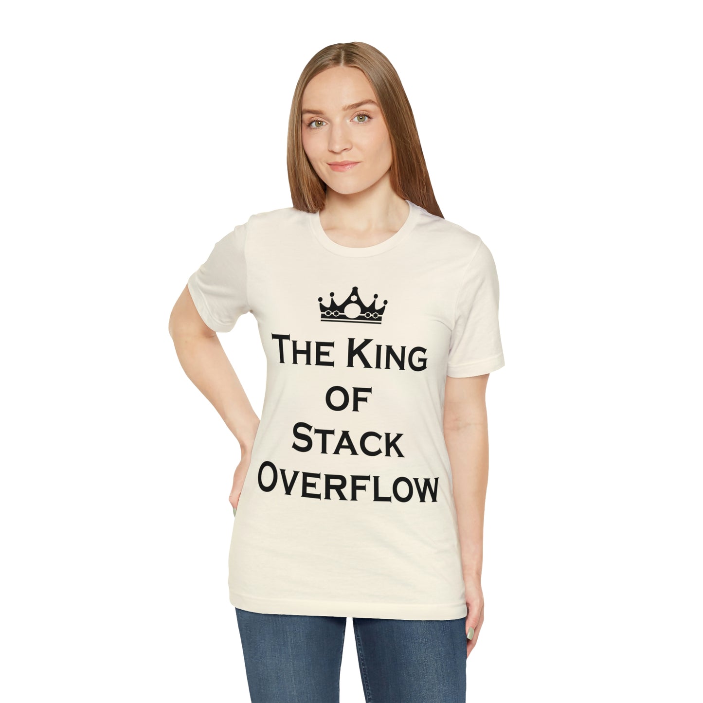 The King of Stack Overflow IT Funny Coding Unisex Jersey Short Sleeve T-Shirt