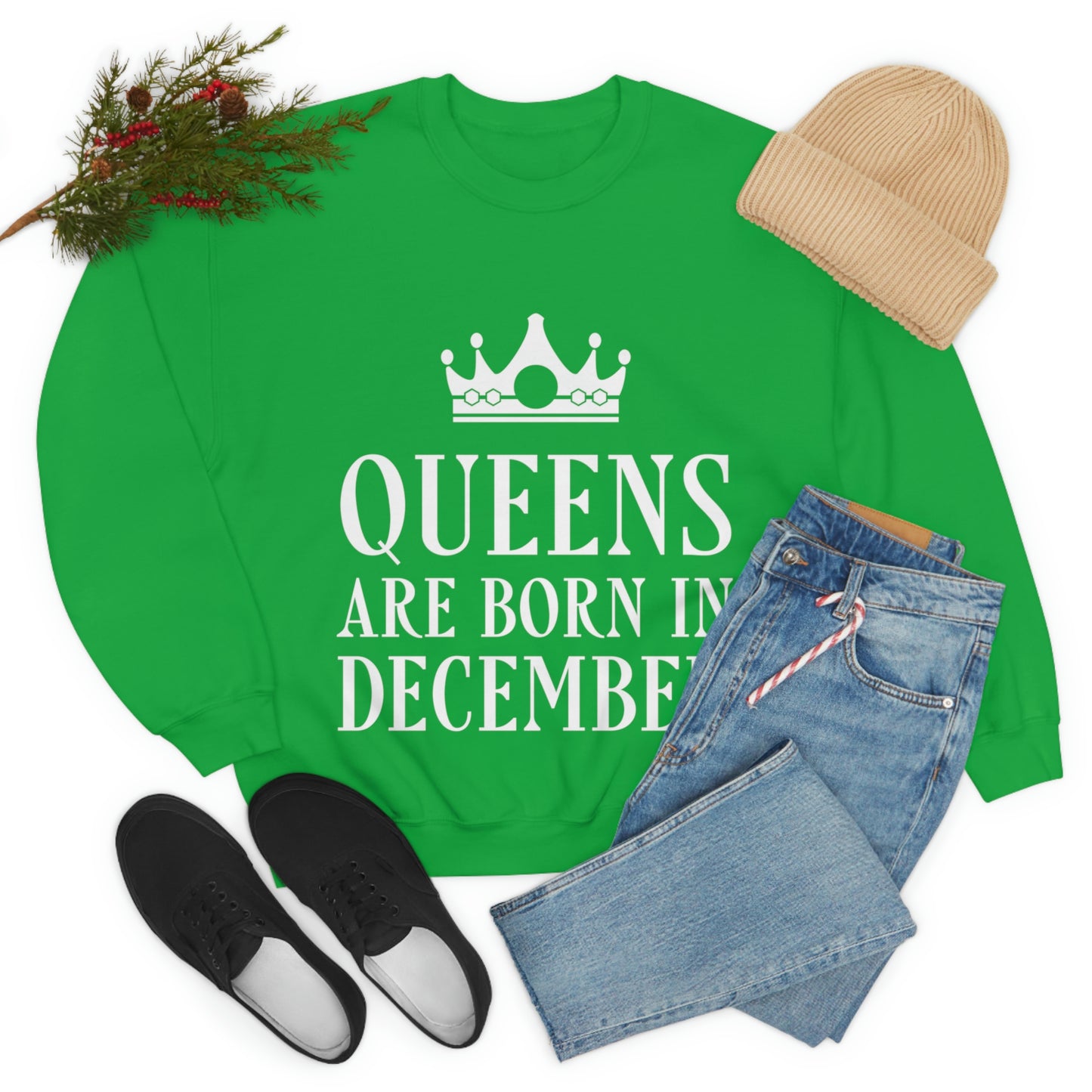 Queens Are Born in December Unisex Heavy Blend™ Crewneck Sweatshirt