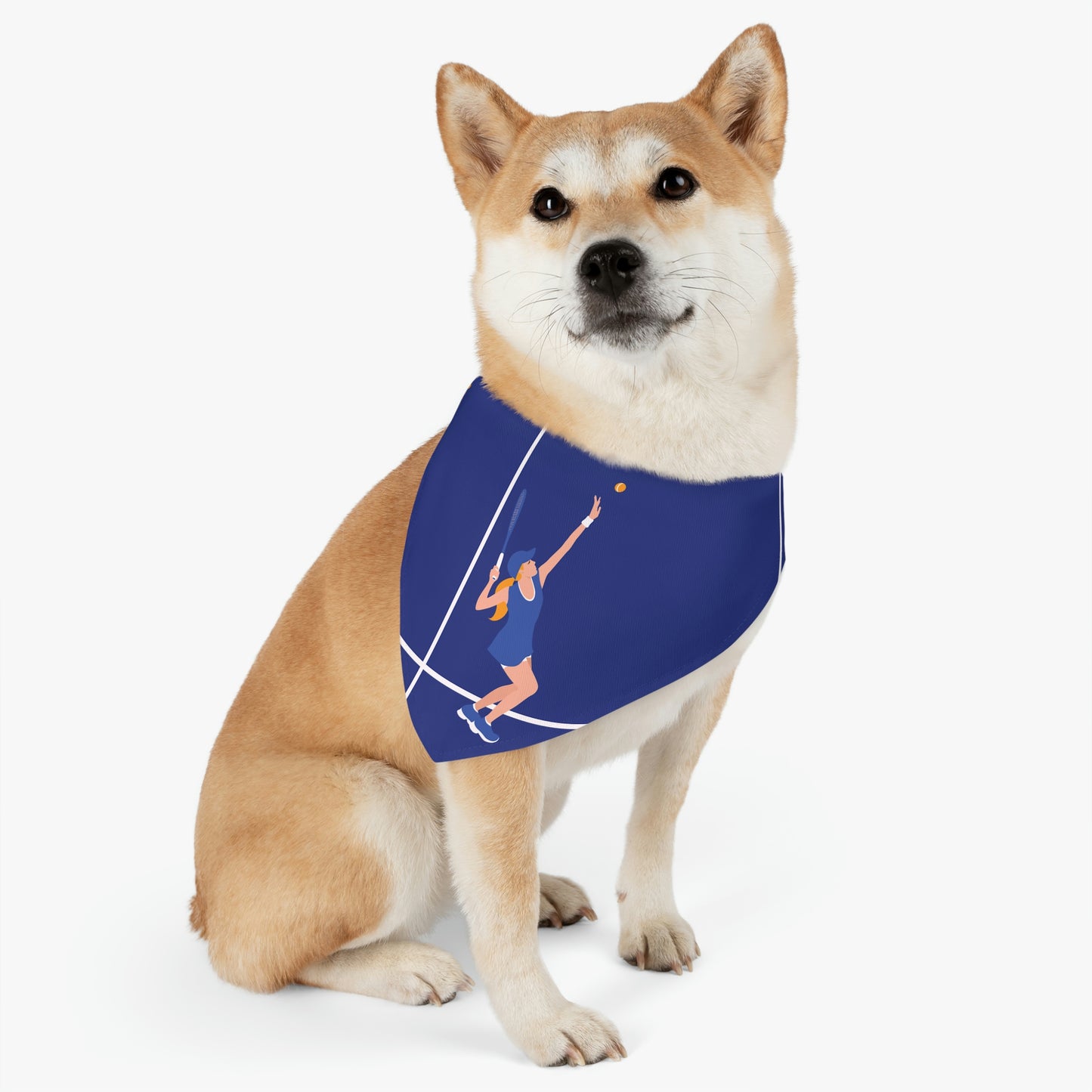 Tennis Player Blue Art Sports Team Pet Bandana Collar