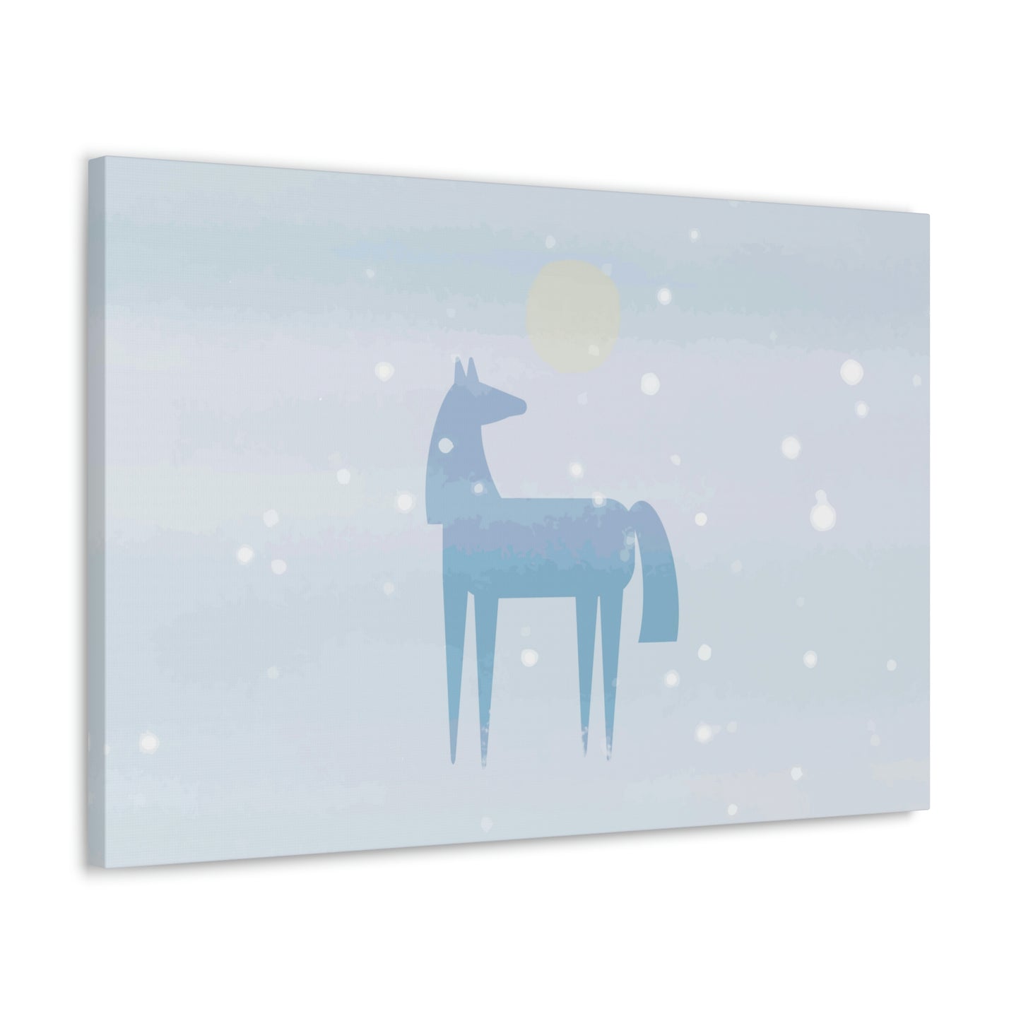 Horse Under the Snow Winter Landscape Art Aesthetic Classic Art Canvas Gallery Wraps